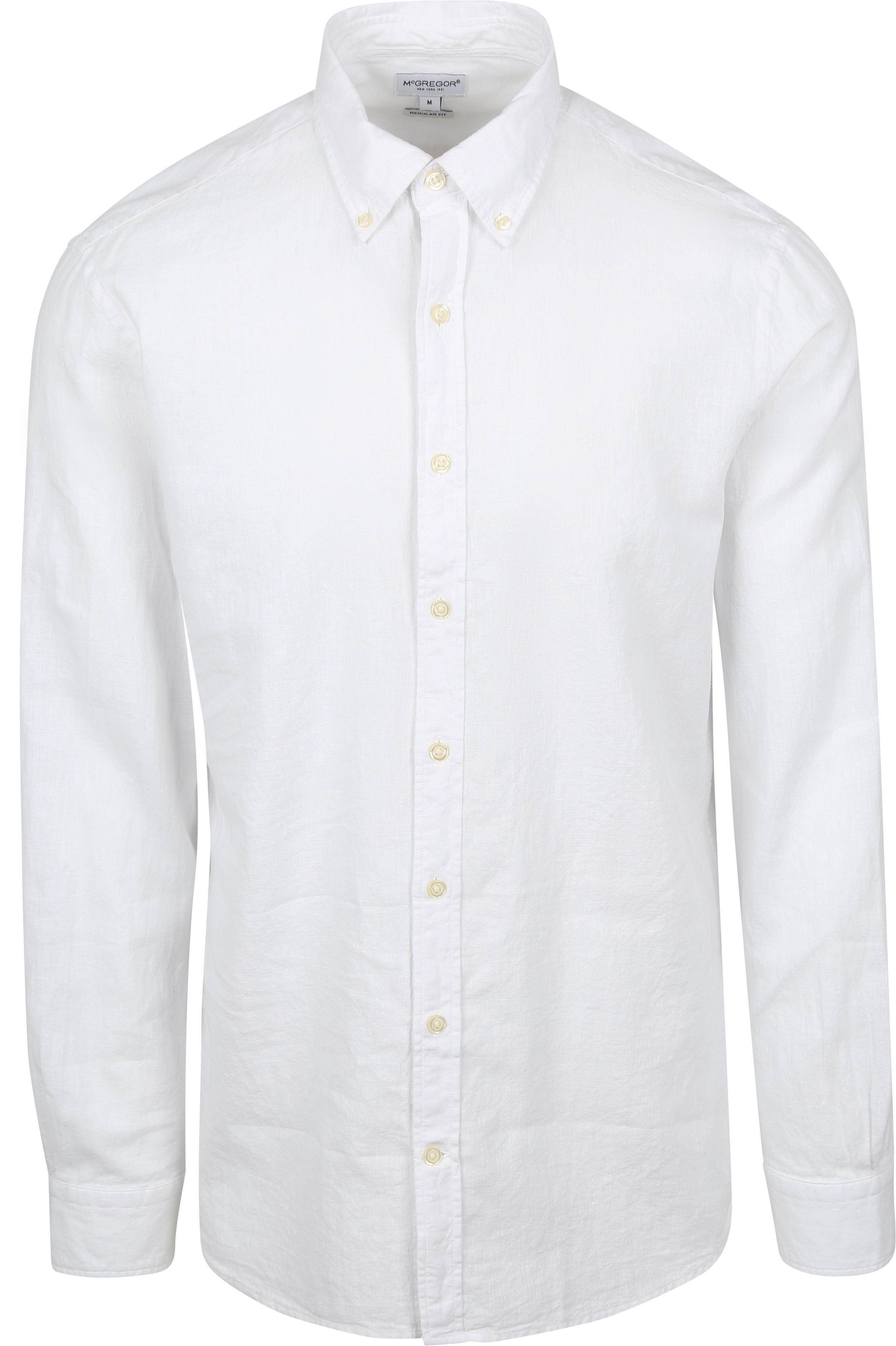 McGregor Skjorte i Linsk Blend Hvit MM251.6001.06-9000