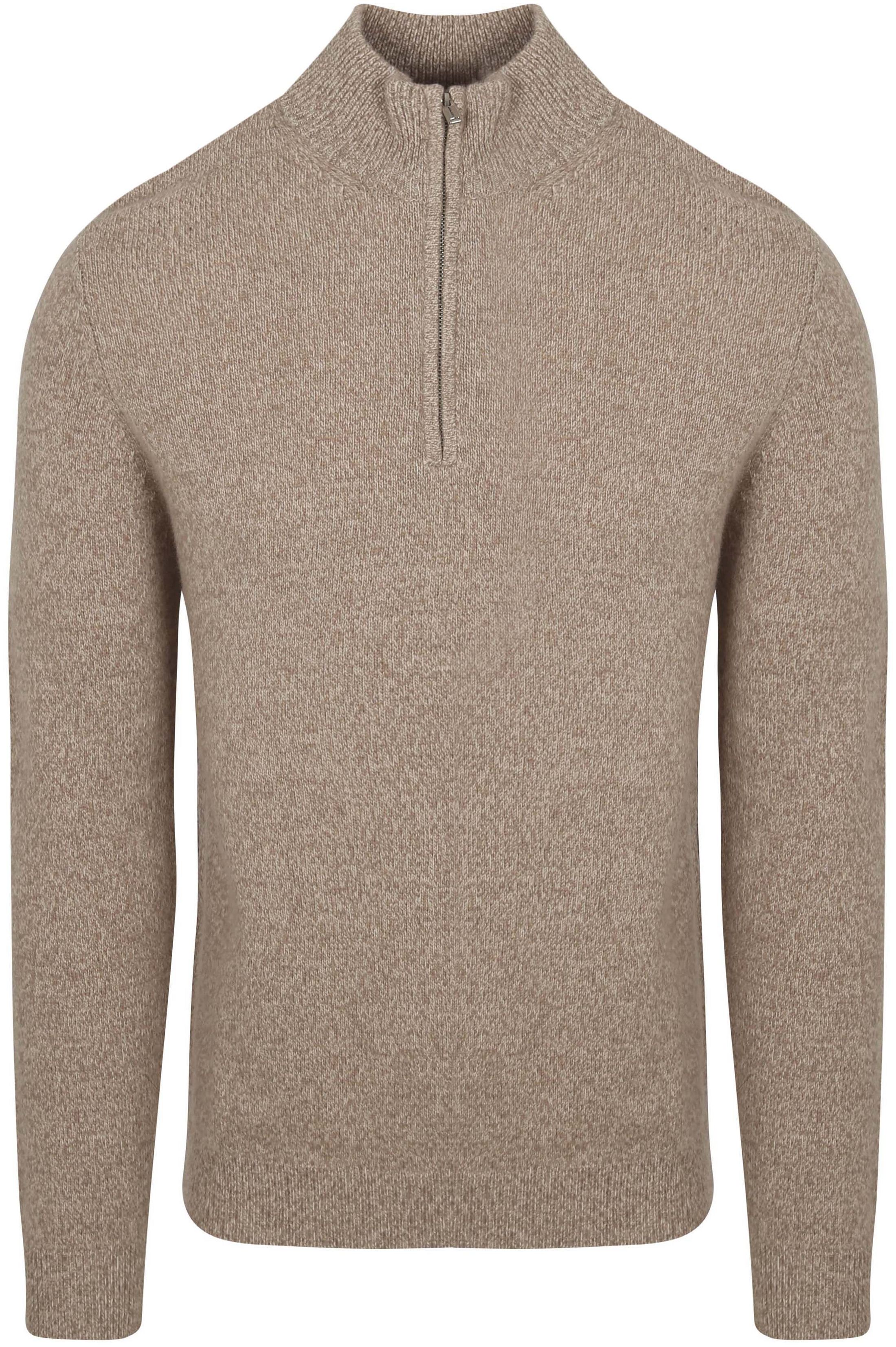 Profuomo Half Zip Pullover Ullblandning Sand PPWJ30029D-F1