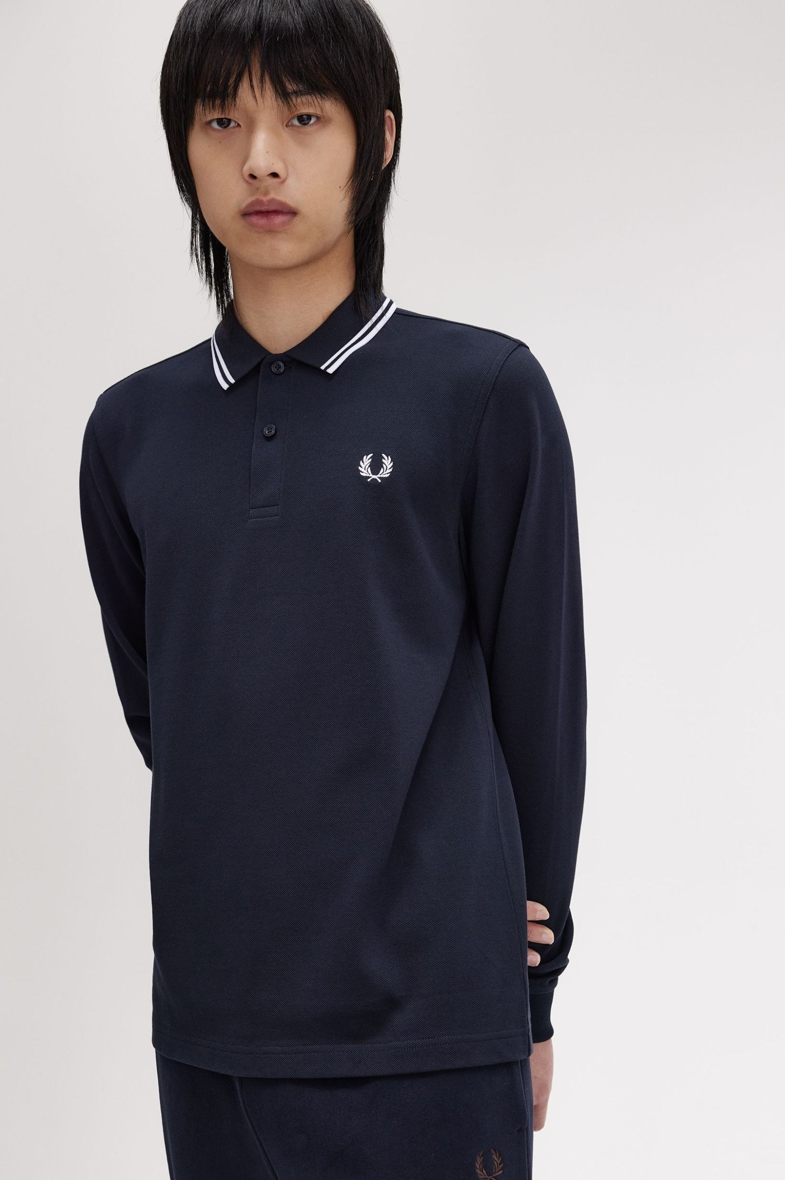 Fred Perry Polo Manches Longues Marine 238 Bleu Bleu foncé taille XL