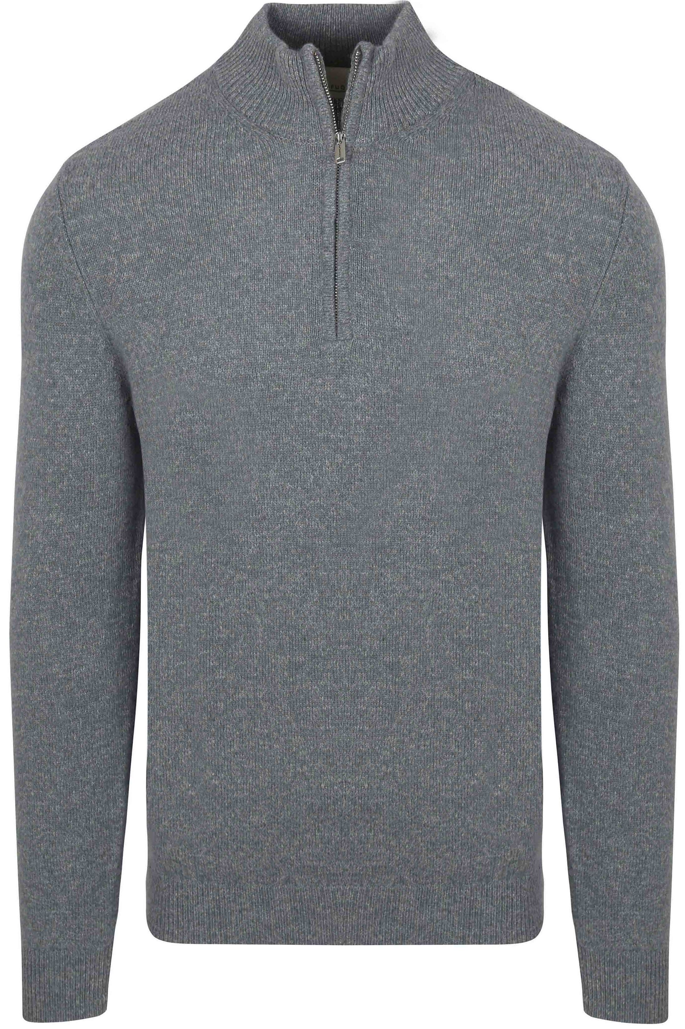 Profuomo Halv Lynlås Pullover Uld Blend Blå PPWJ30029E-M