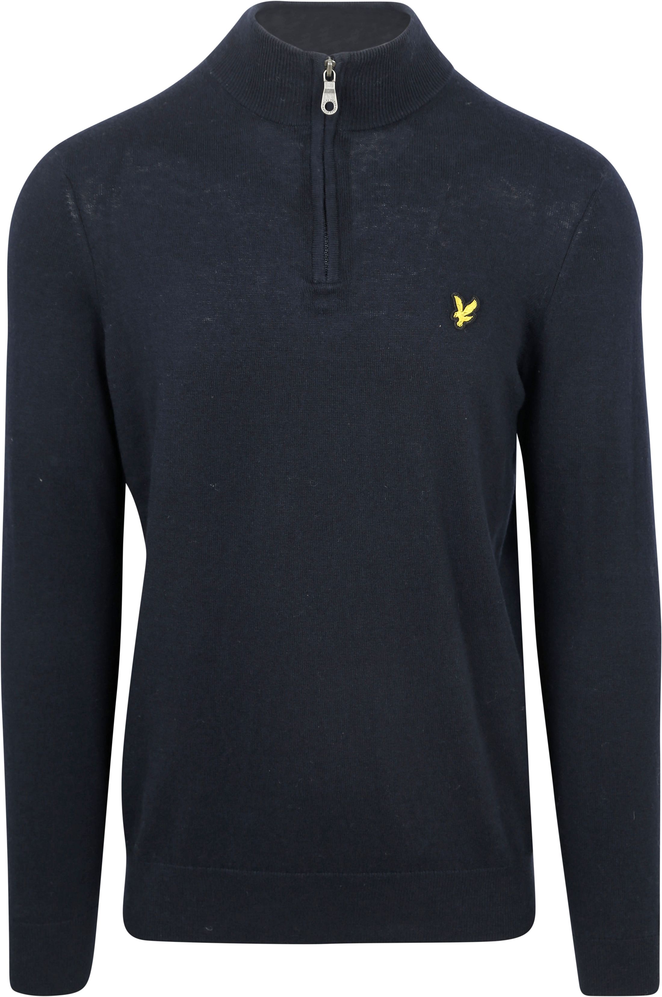 Lyle & Scott Halvzip Tröja i Merinoull Marinblå KN2112V-Z271