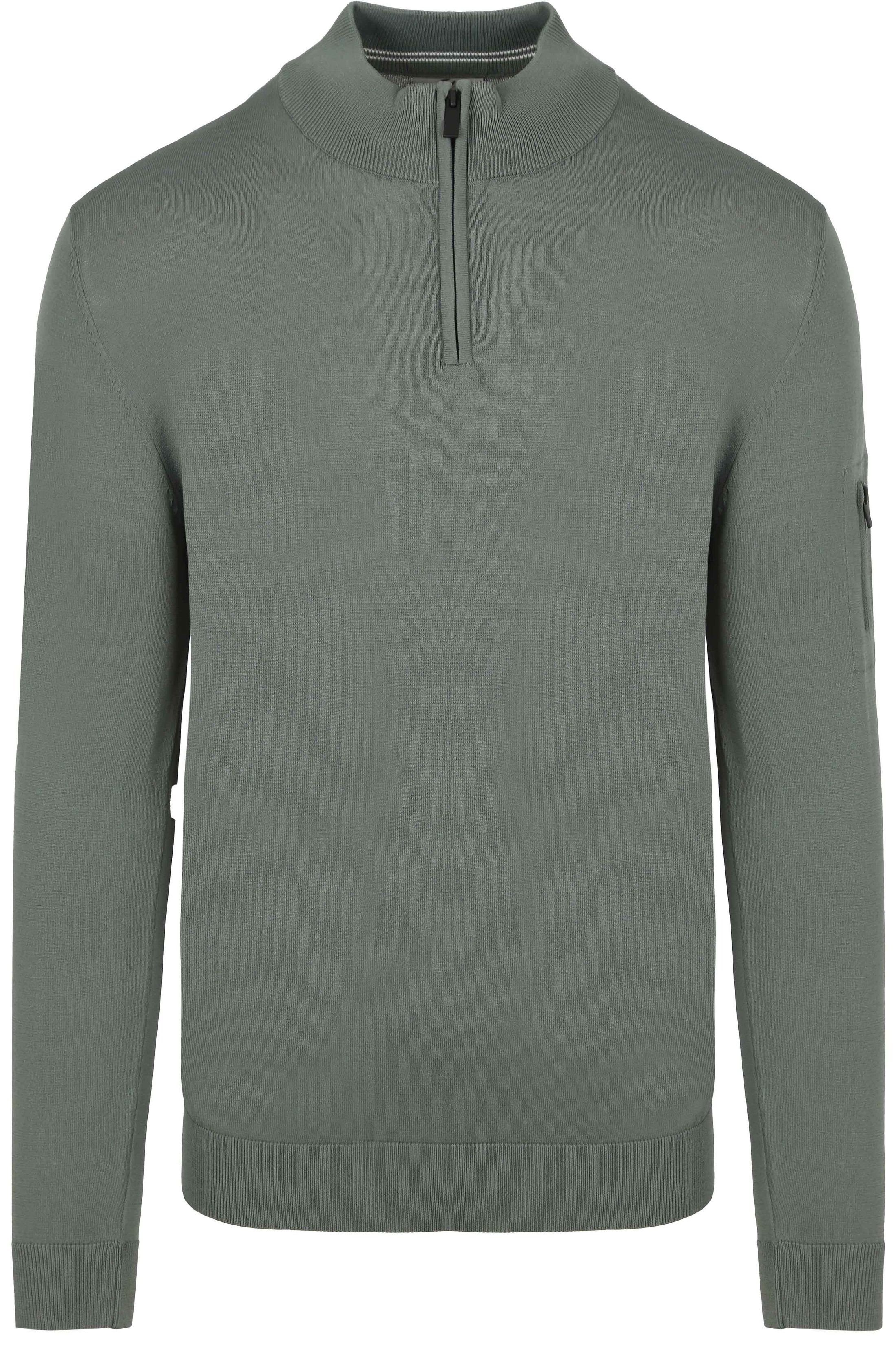 Passer til lige godt som en vild løbshest: Suitable Race Half Zip Trui i grøn SPE24105RA41ST-942