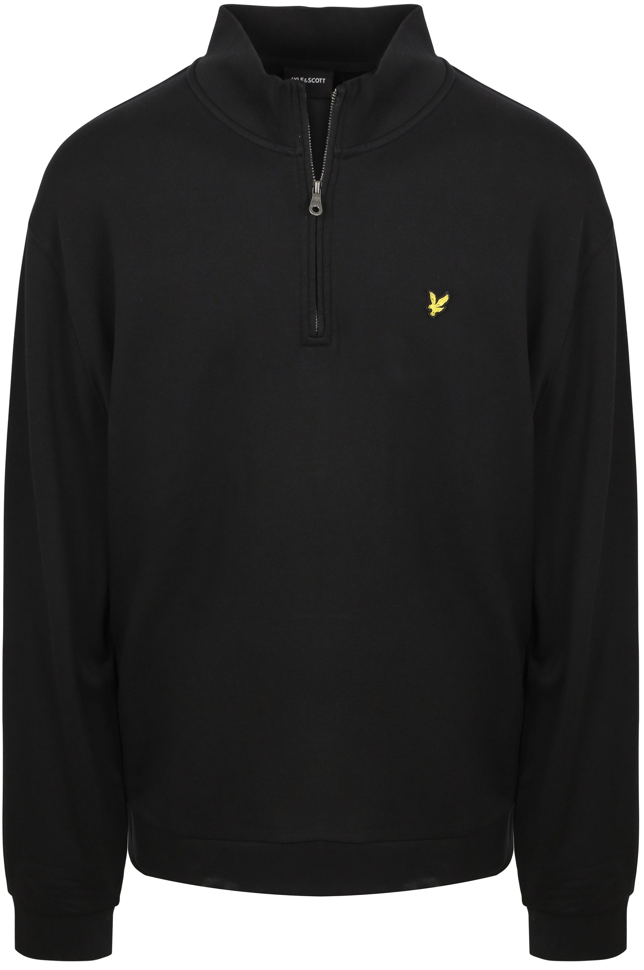 Lyle & Scott Tröja Plussize Halv Zip Everglade Svart