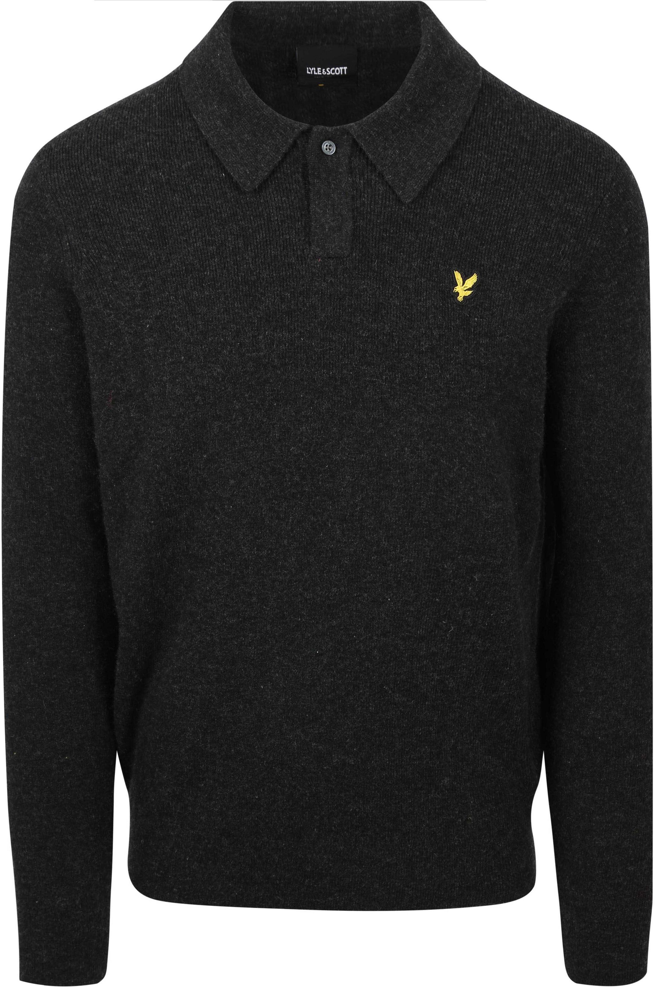 Lyle & Scott Langermet Poloskjorte Av Lamull Svart KN2326V-W155