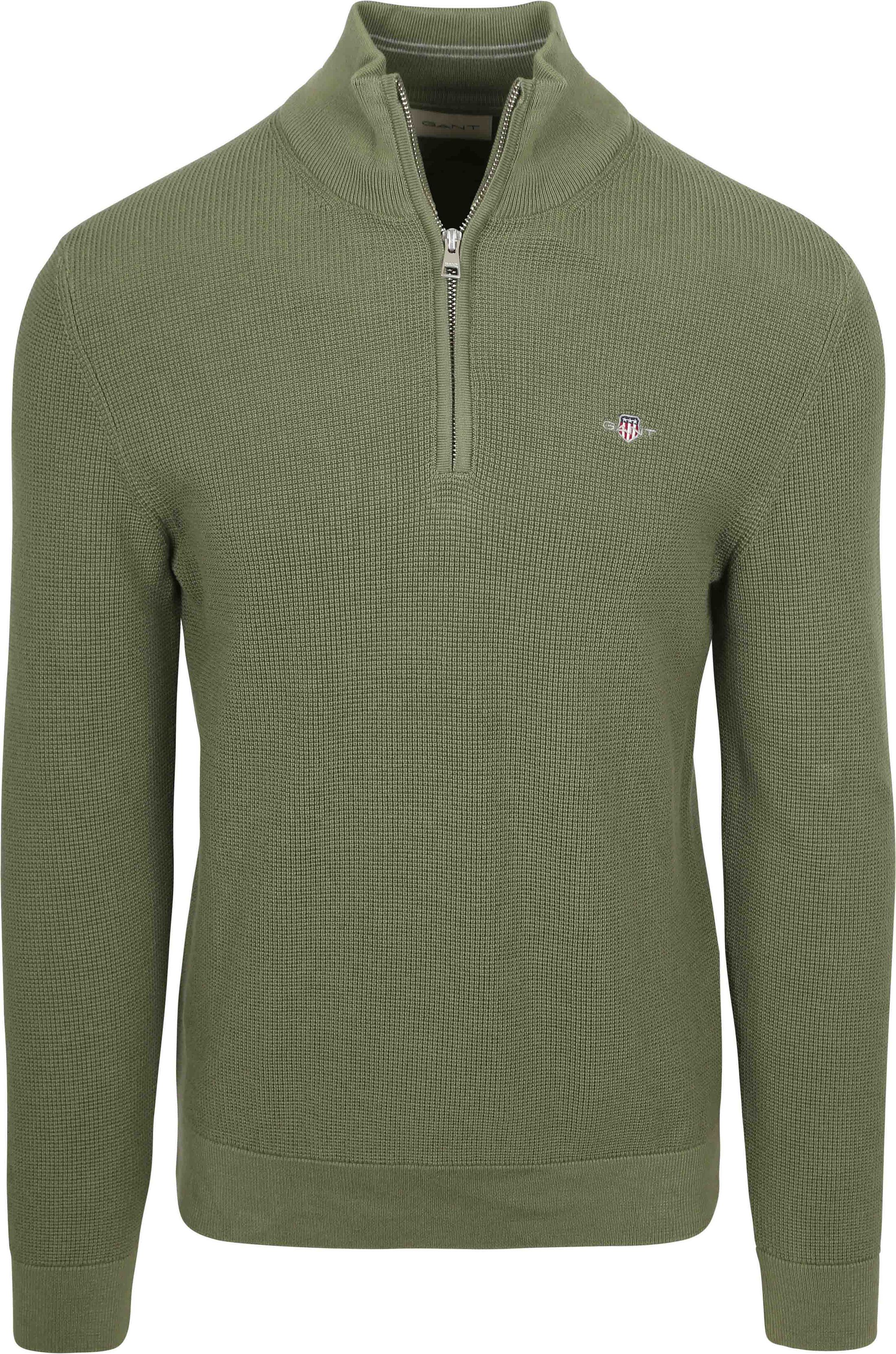 Gant Half Zip Pullover Micro Textured Grün kaufen | Suitable