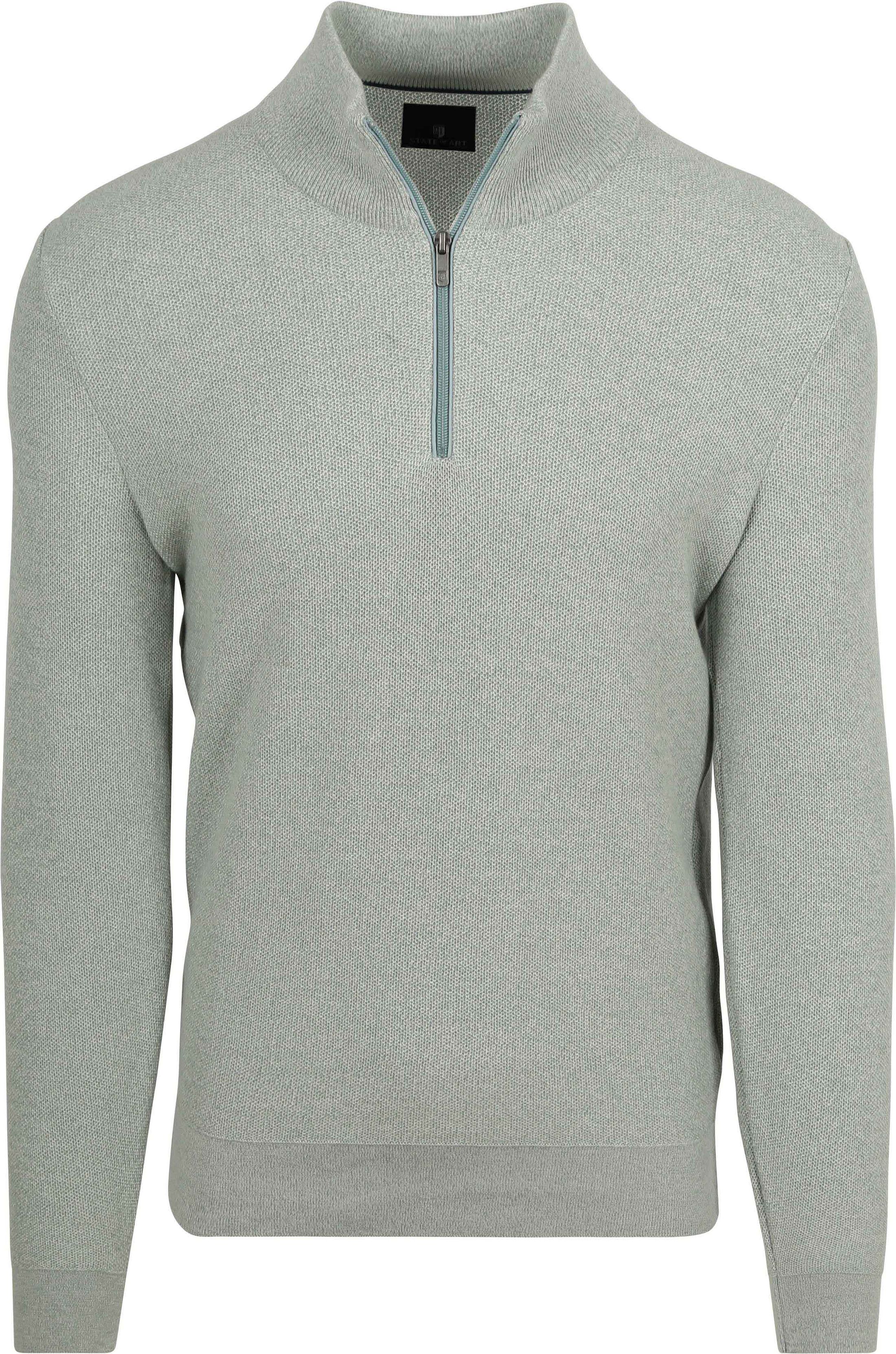 State of Art Half Zip Sweater Melange Light Green 13116093-3493 order online | Suitable