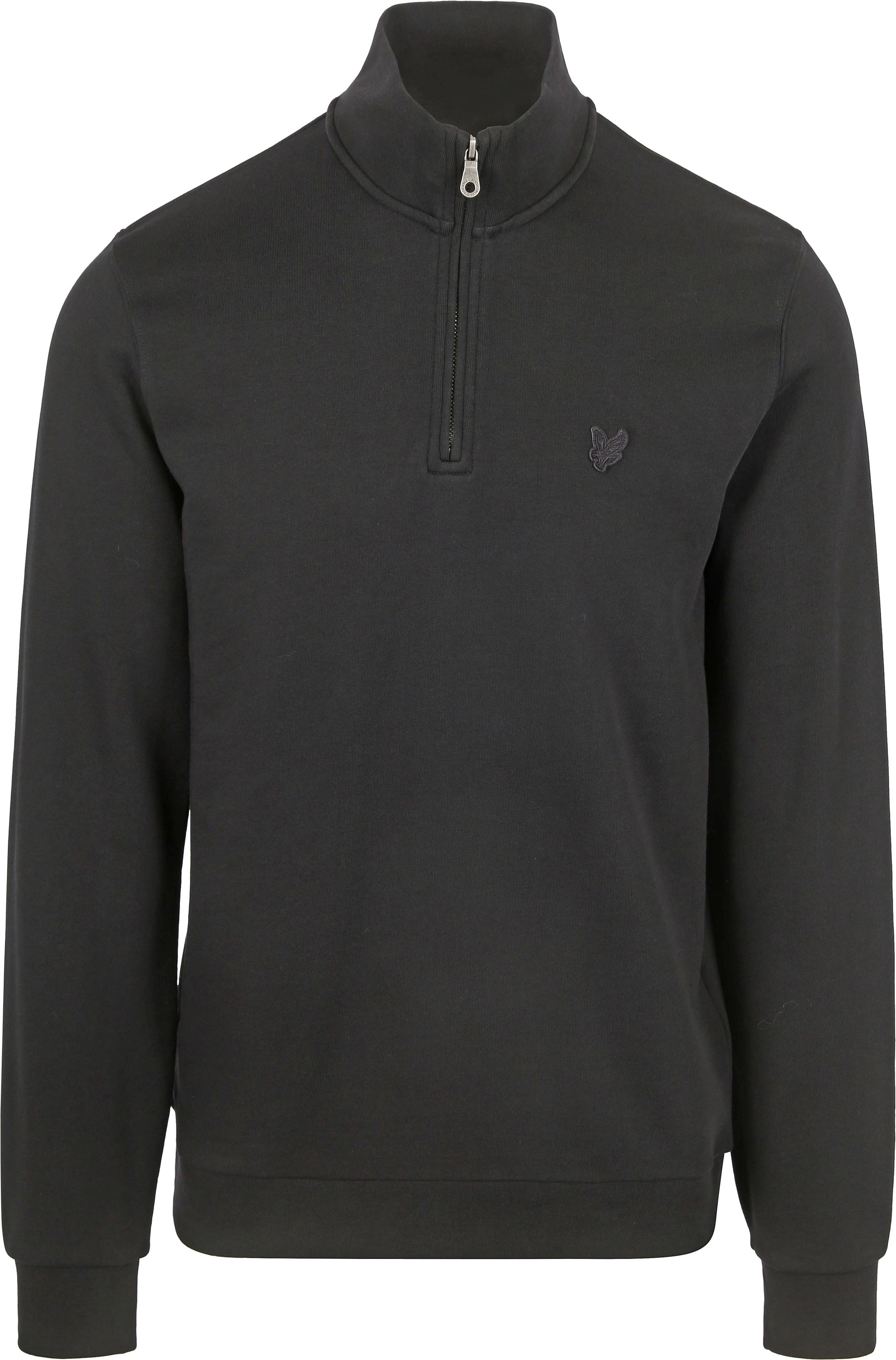 Lyle & Scott Halv zip pullover i tonet sort ML2022TON-Z865