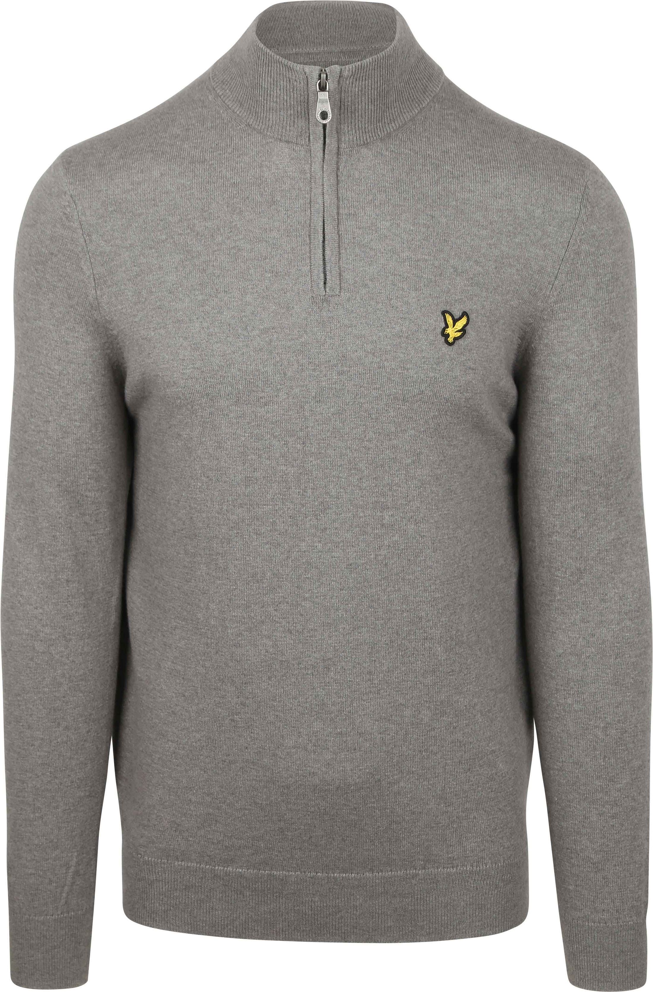 Lyle & Scott Half Zip Pullover Merinowol Grijs KN2112VC-T28