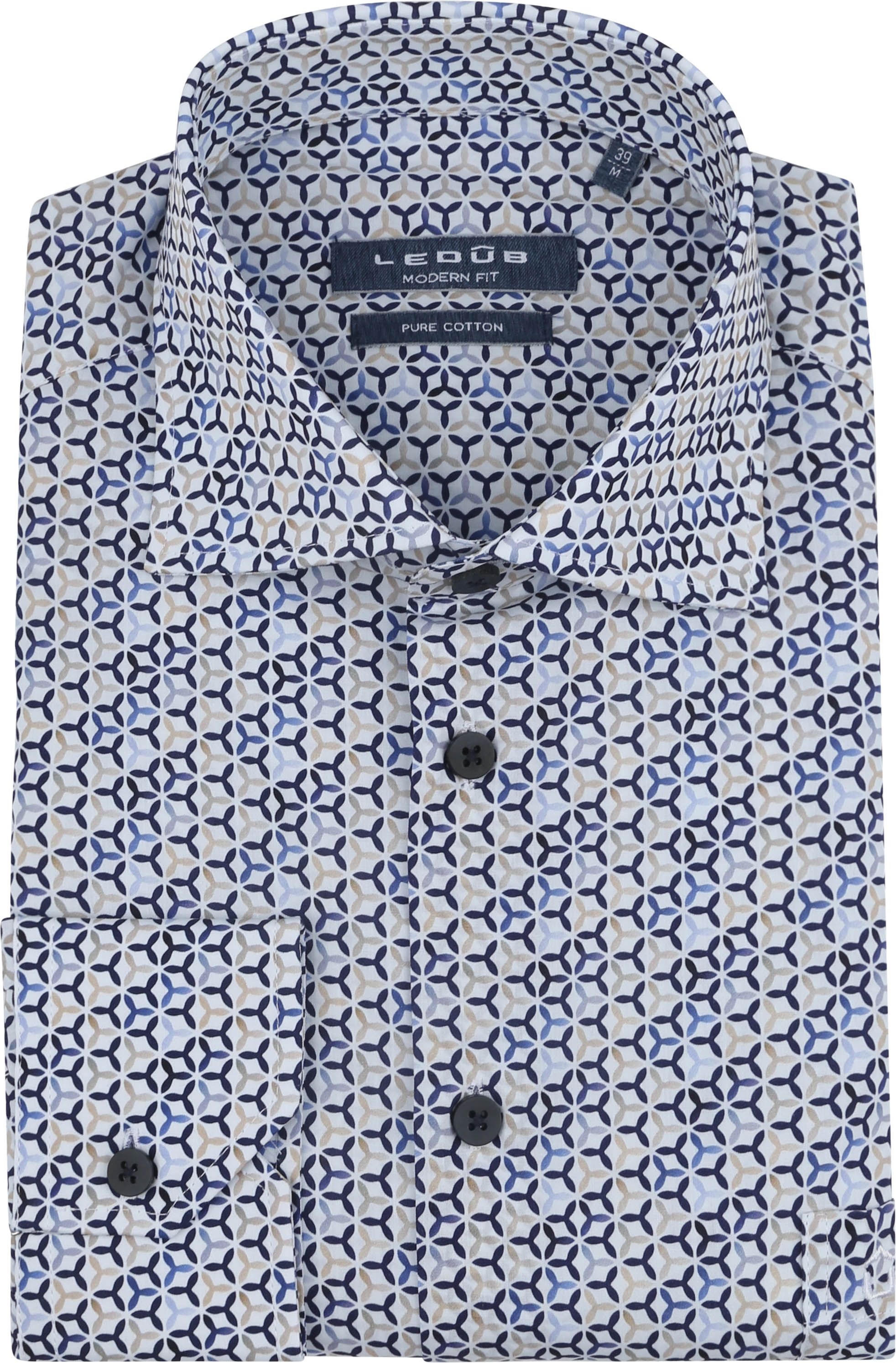 Ledub Hemd Print Blauw  0142320-911000 kopen | Suitable