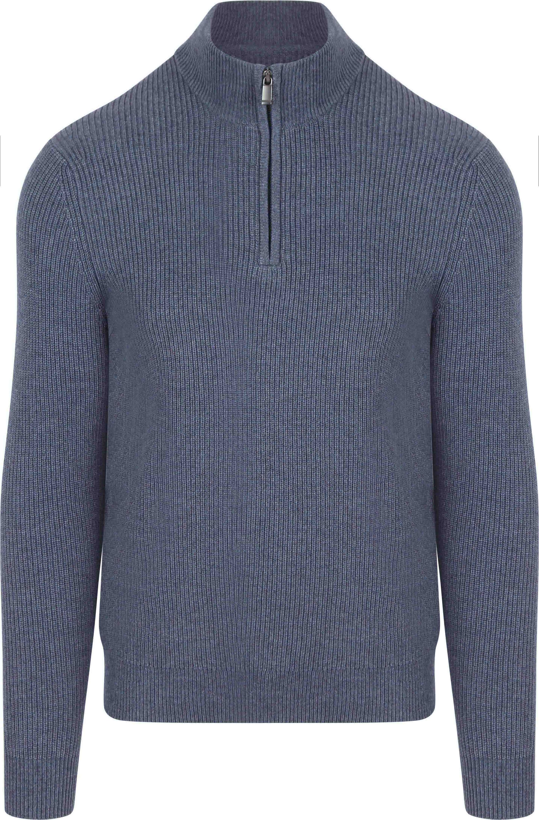 Suitable Halv Zip Tröja i ullblandning Mörkblå PU-COWO-HZ-24 195421 Navy