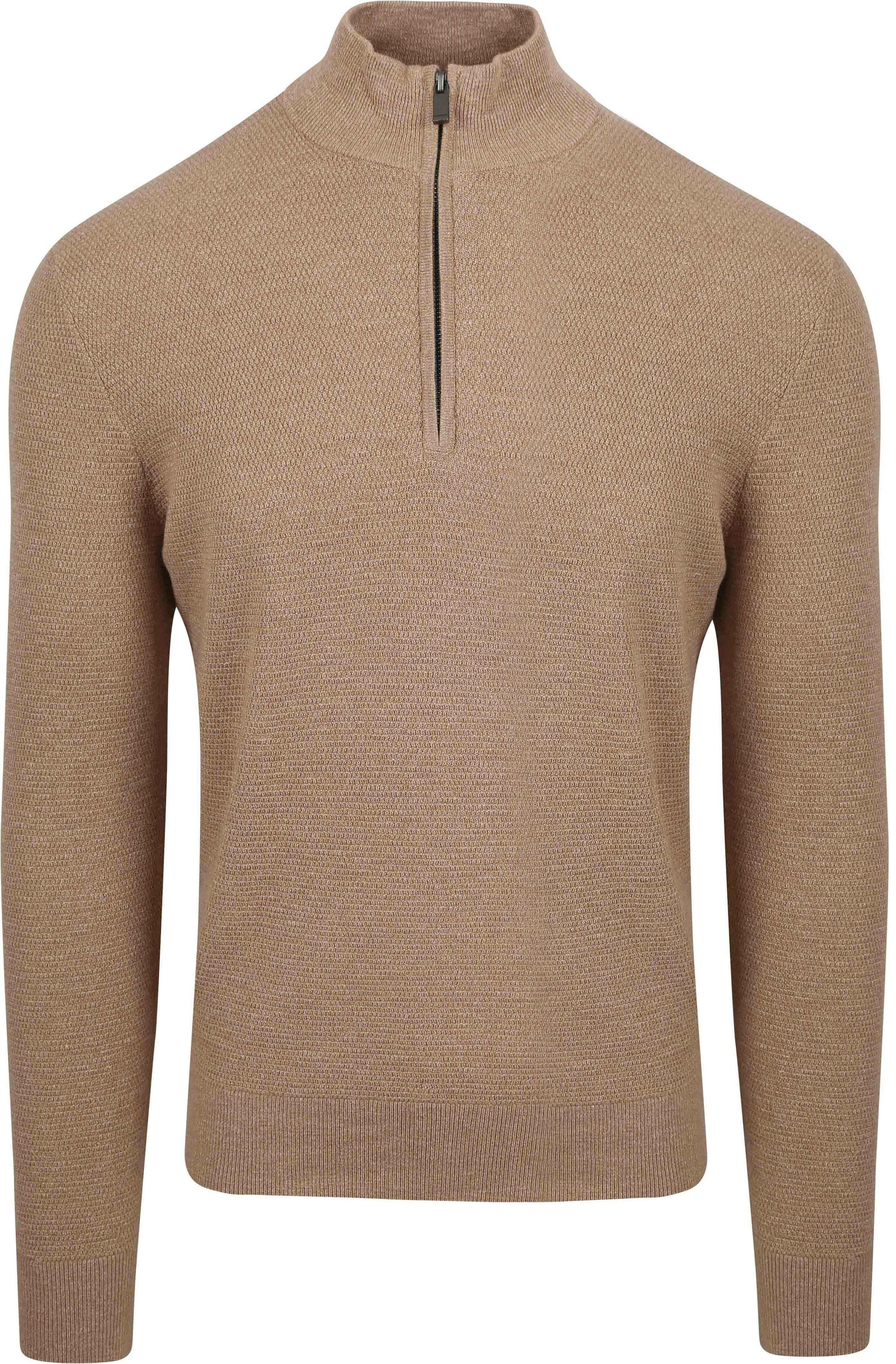 Køb Suitable Pullover med Halv Lynlås og Struktur i Beige PU-MO-SLUB-24 FCD15973 | Suitable