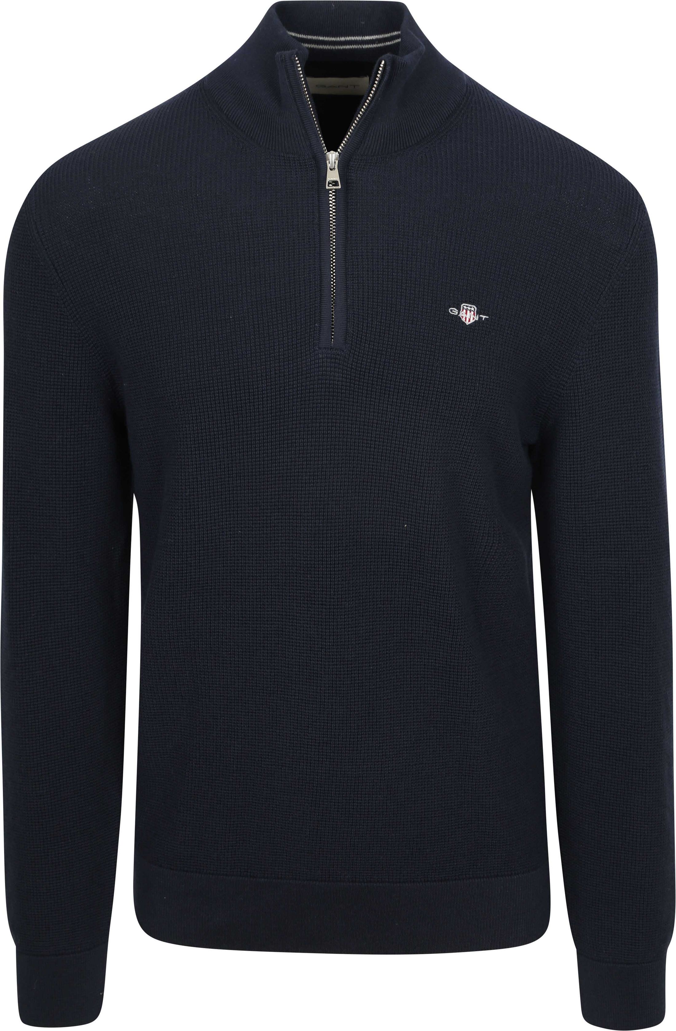 Køb GANT Halv Zip Trøje Micro Textured Navy 8030292-433 | Suitable