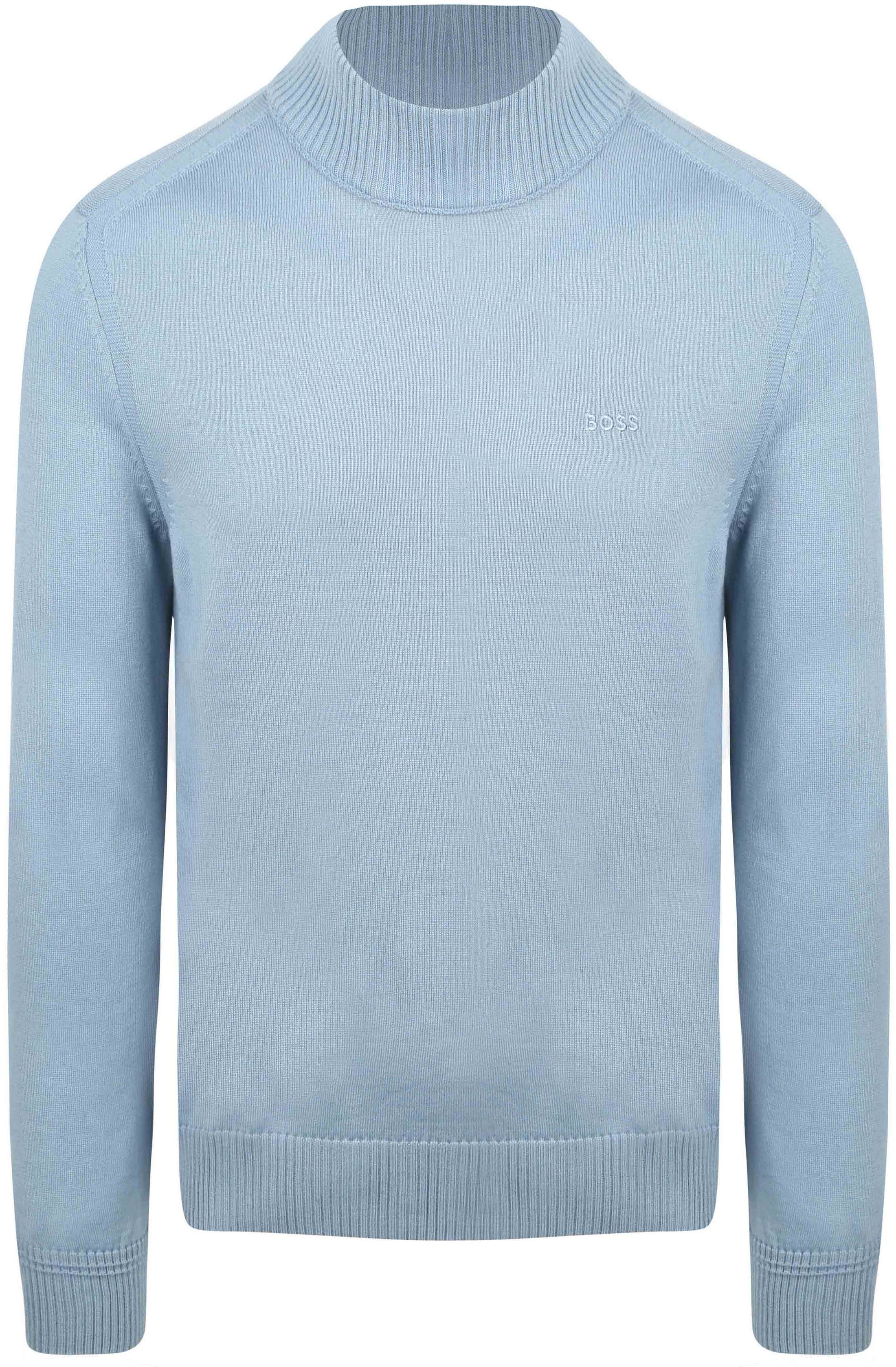 BOSS Turtleneck Genser Avac i Ullblanding Lyseblå 50501761-451