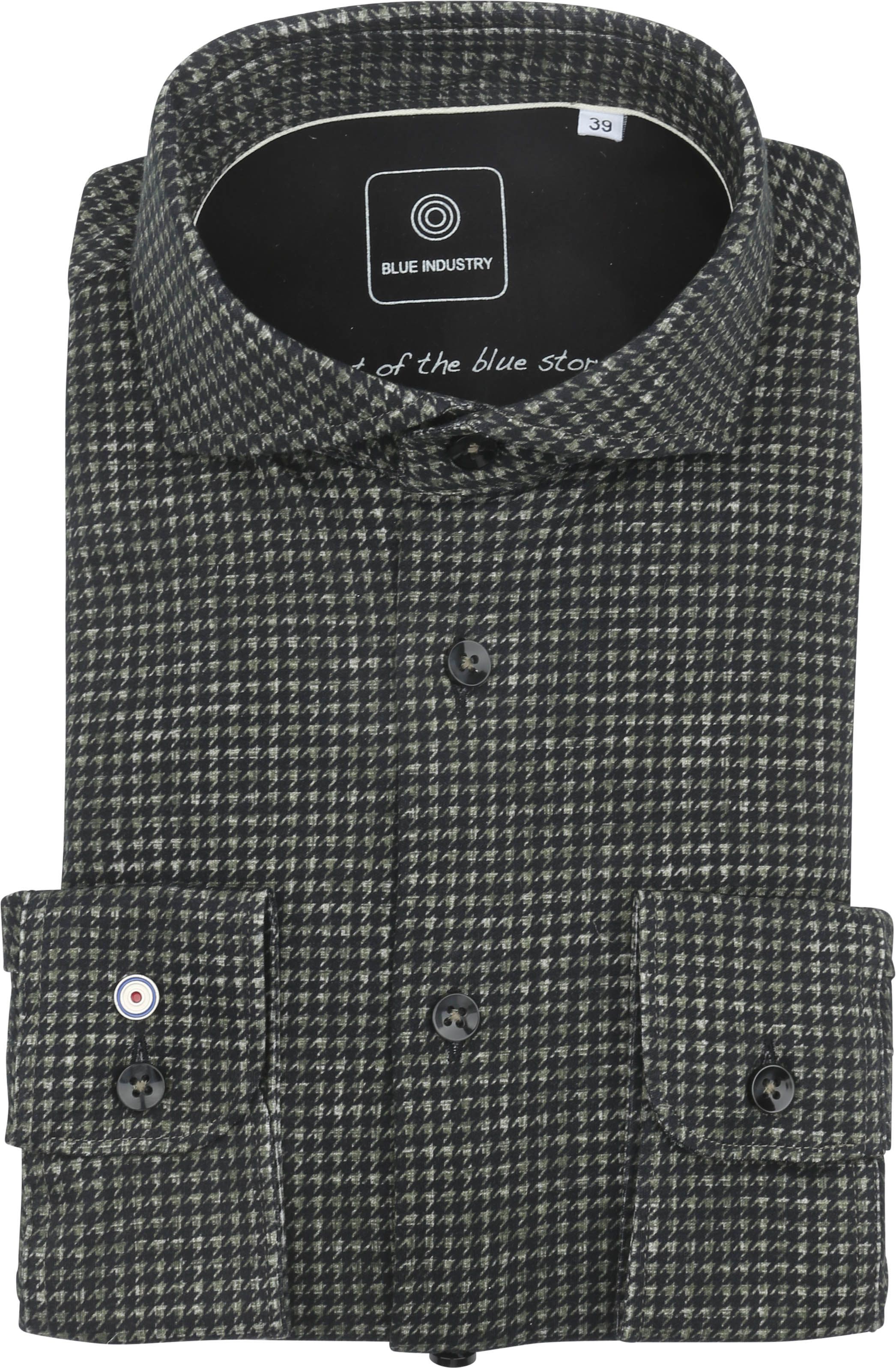 Blue Industry Overhemd Print Olijf 4223.42-Olive kopen | Suitable