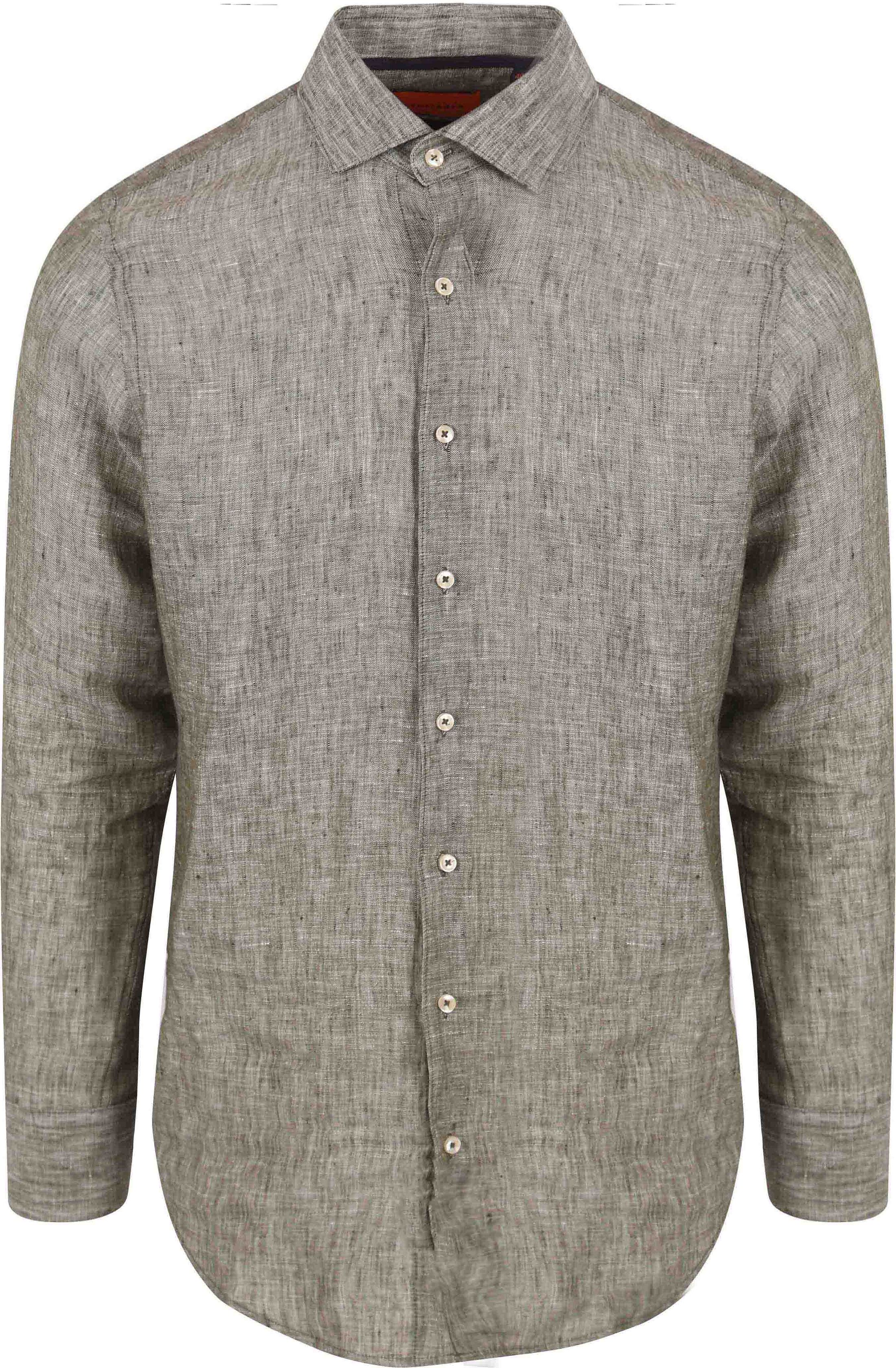 Suitable Skjorte i Grønt Linned SH-LIN-CLAS-24.03