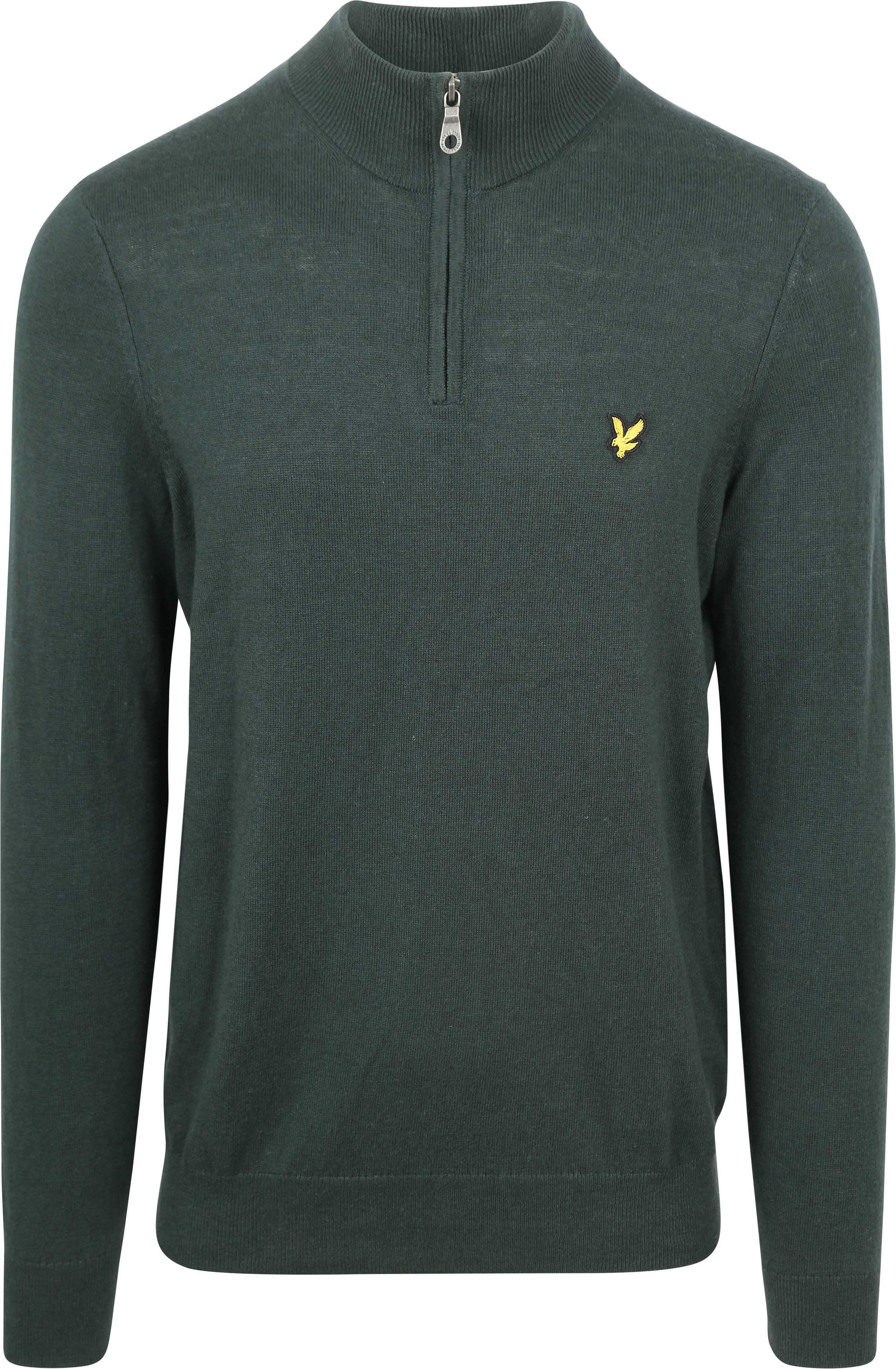 Lyle & Scott Half Zip Pullover Merinowol Donkergroen KN2112V-X311