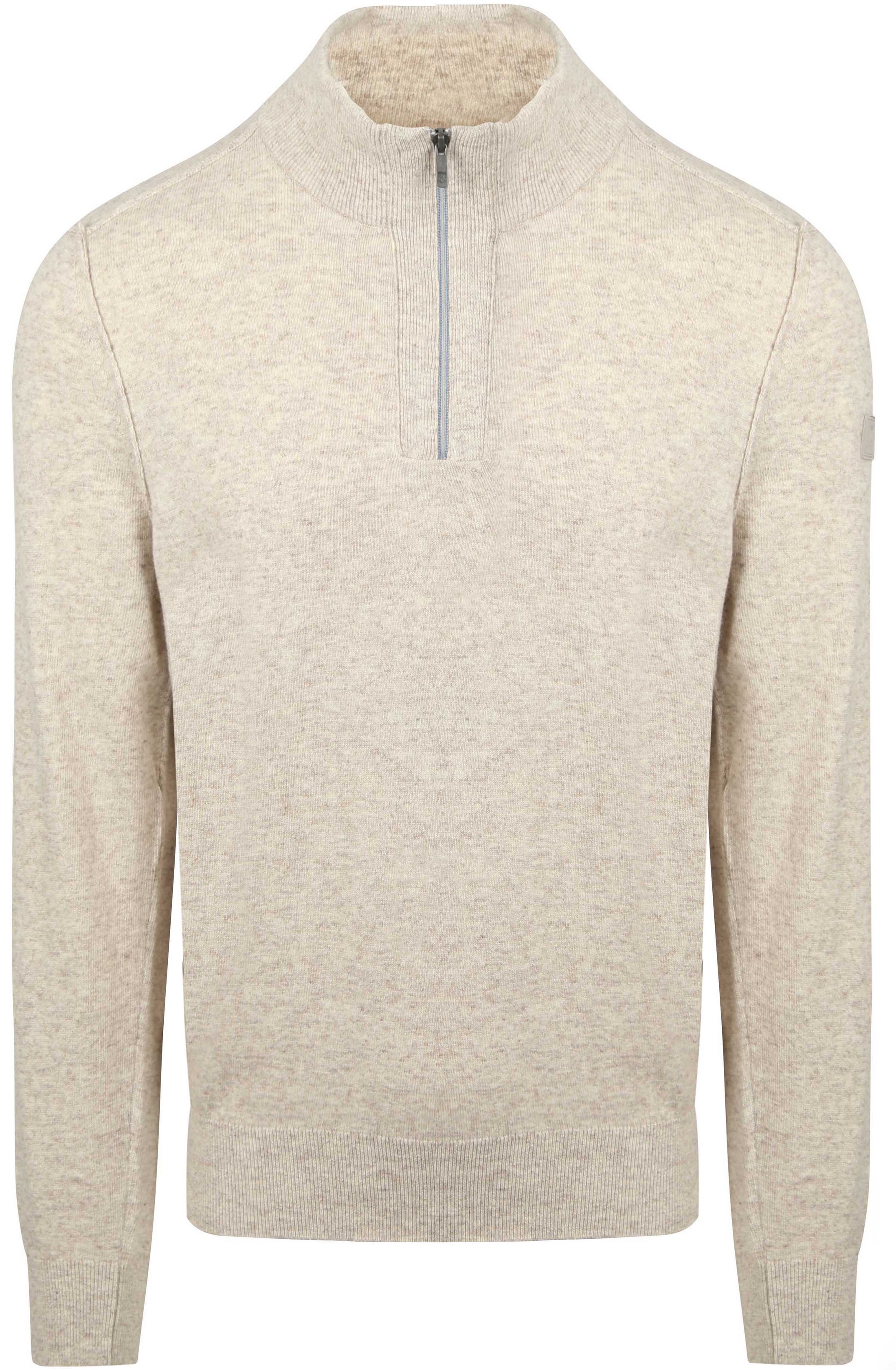 Køb State Of Art Half Zip Trøje Wool Blend Melange Greige 13125901-1400 | Suitable