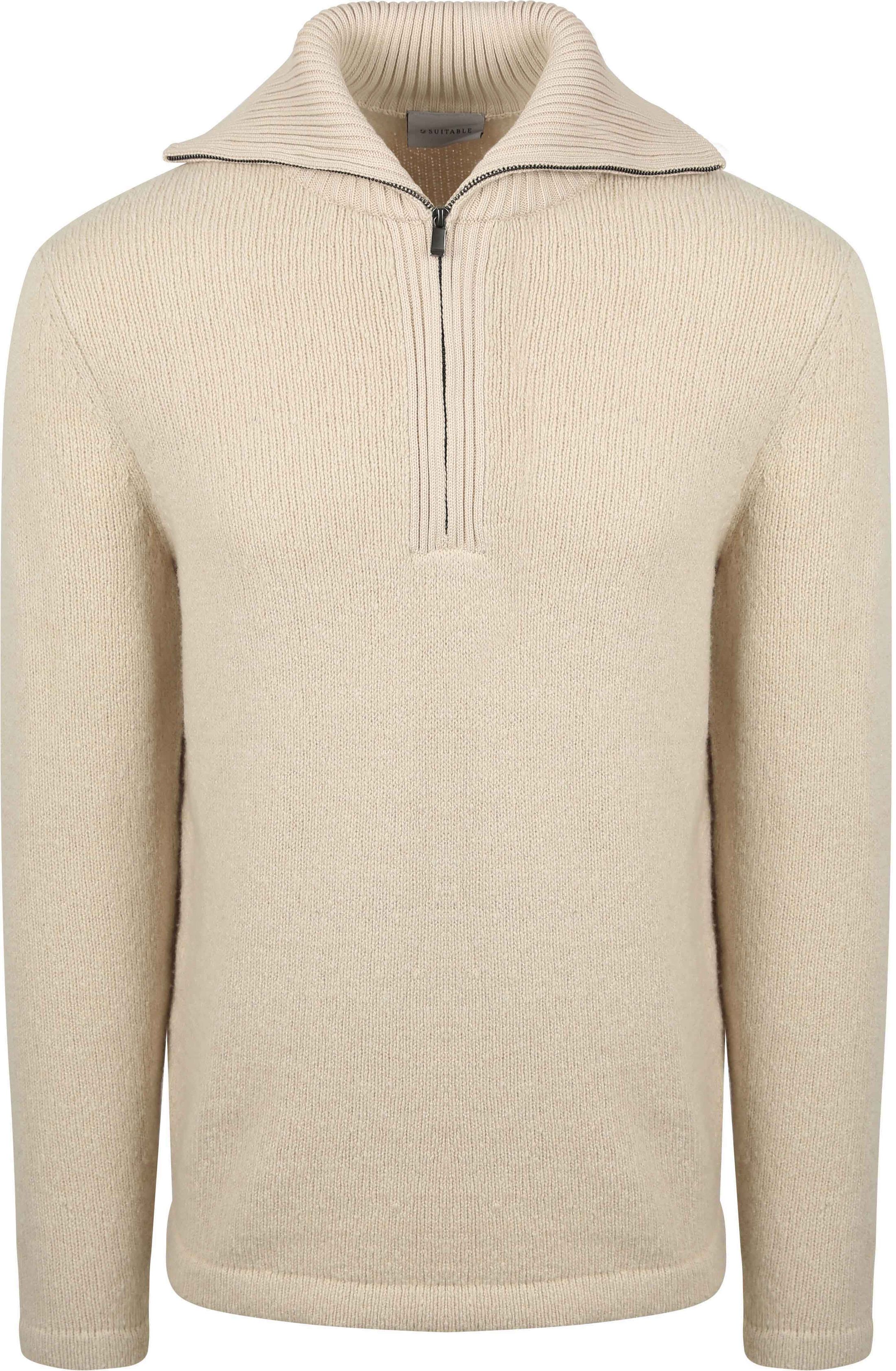 Suitable Half Zip-tröja i Kokt Ull – Ecru PU-BOIW-DZ-25.01 FCD Ecru 38126