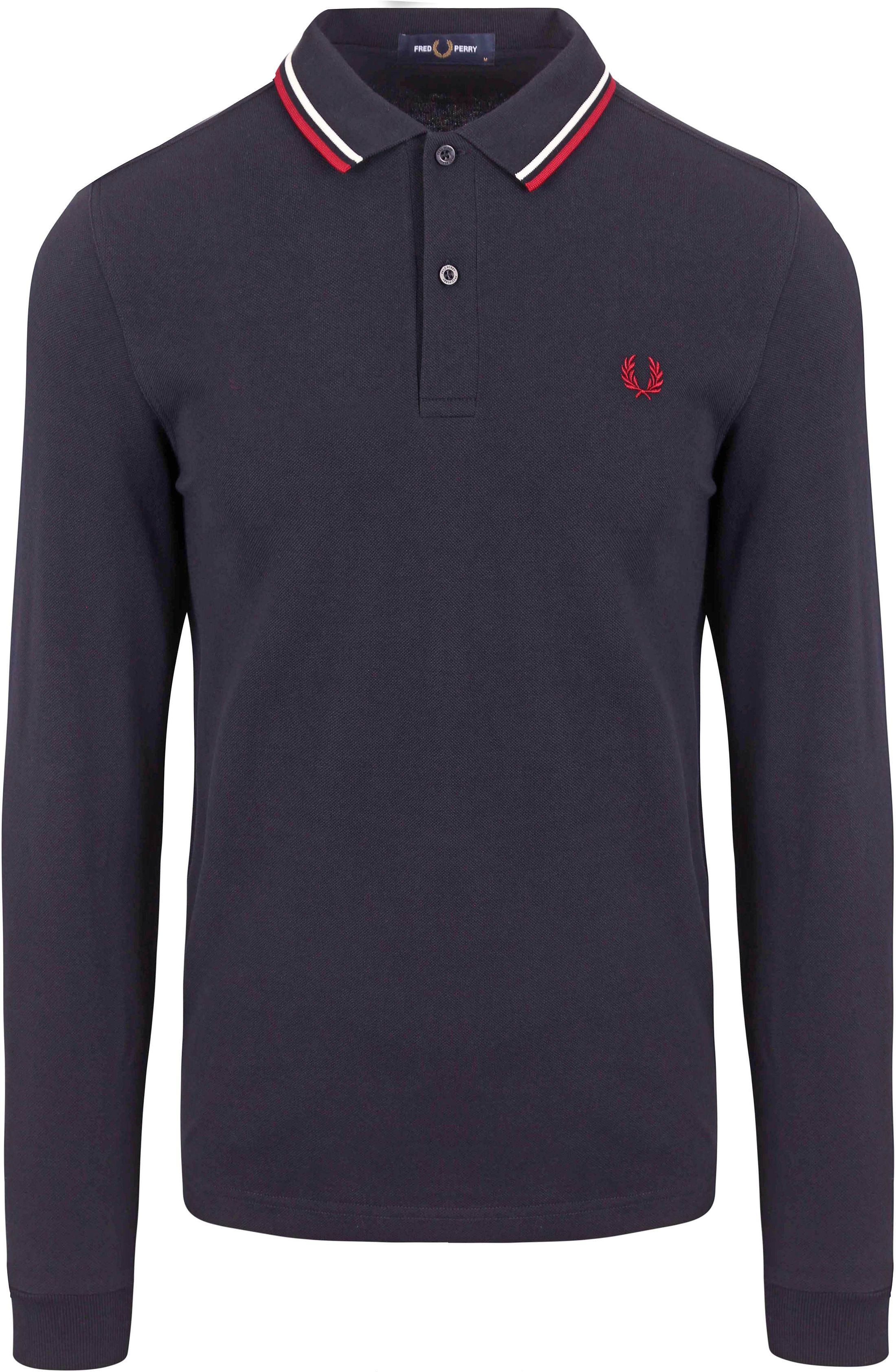 Fred Perry Langarm-Polo Dunkelblau T55 M3636-T55