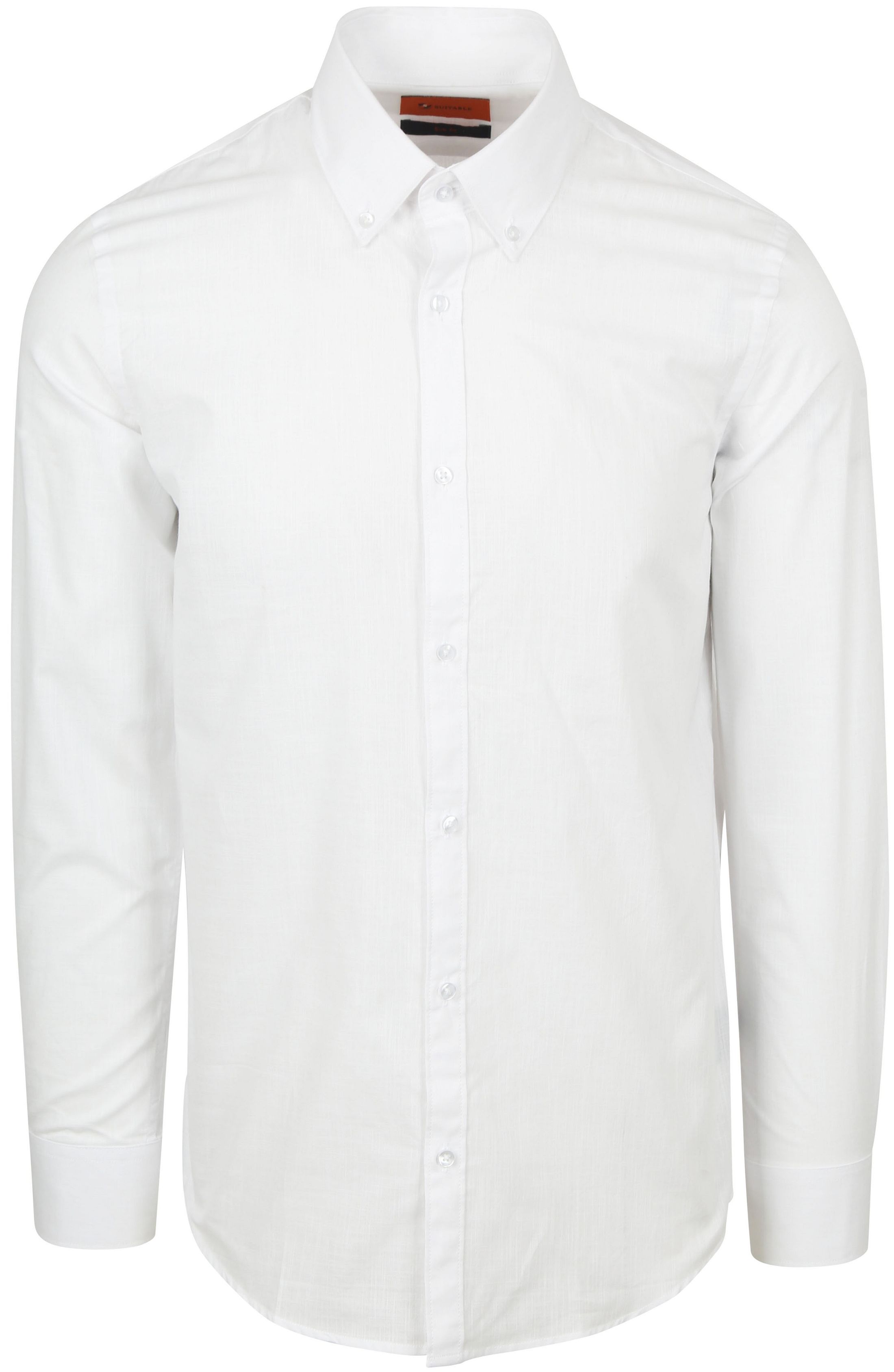Suitable Skjorte Cotton Slub Hvit SH-LOSL-CO-STBL-25.01 White