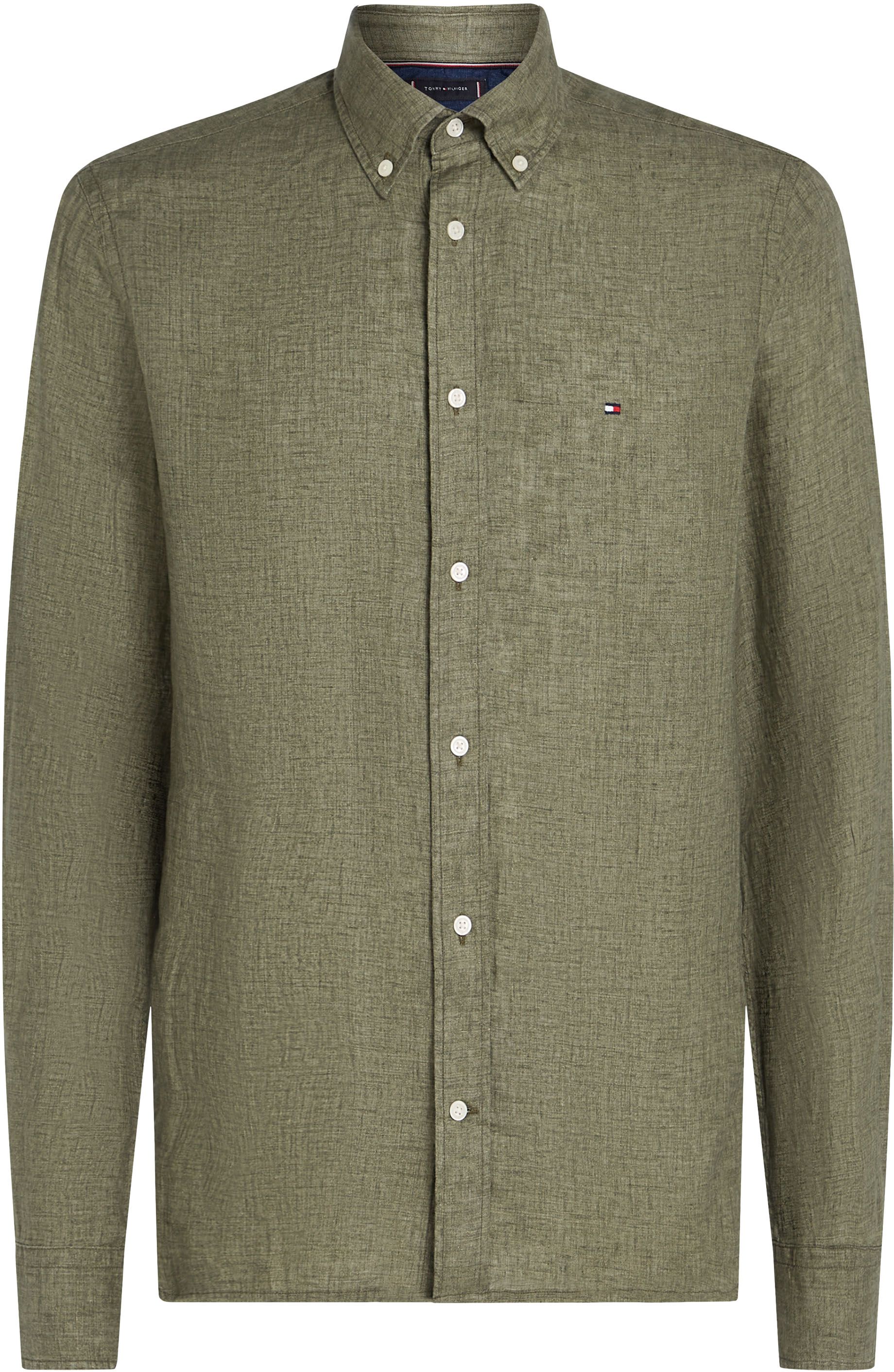 Tommy Hilfiger Skjorta i Linne Armégrön MW0MW34602-PLI