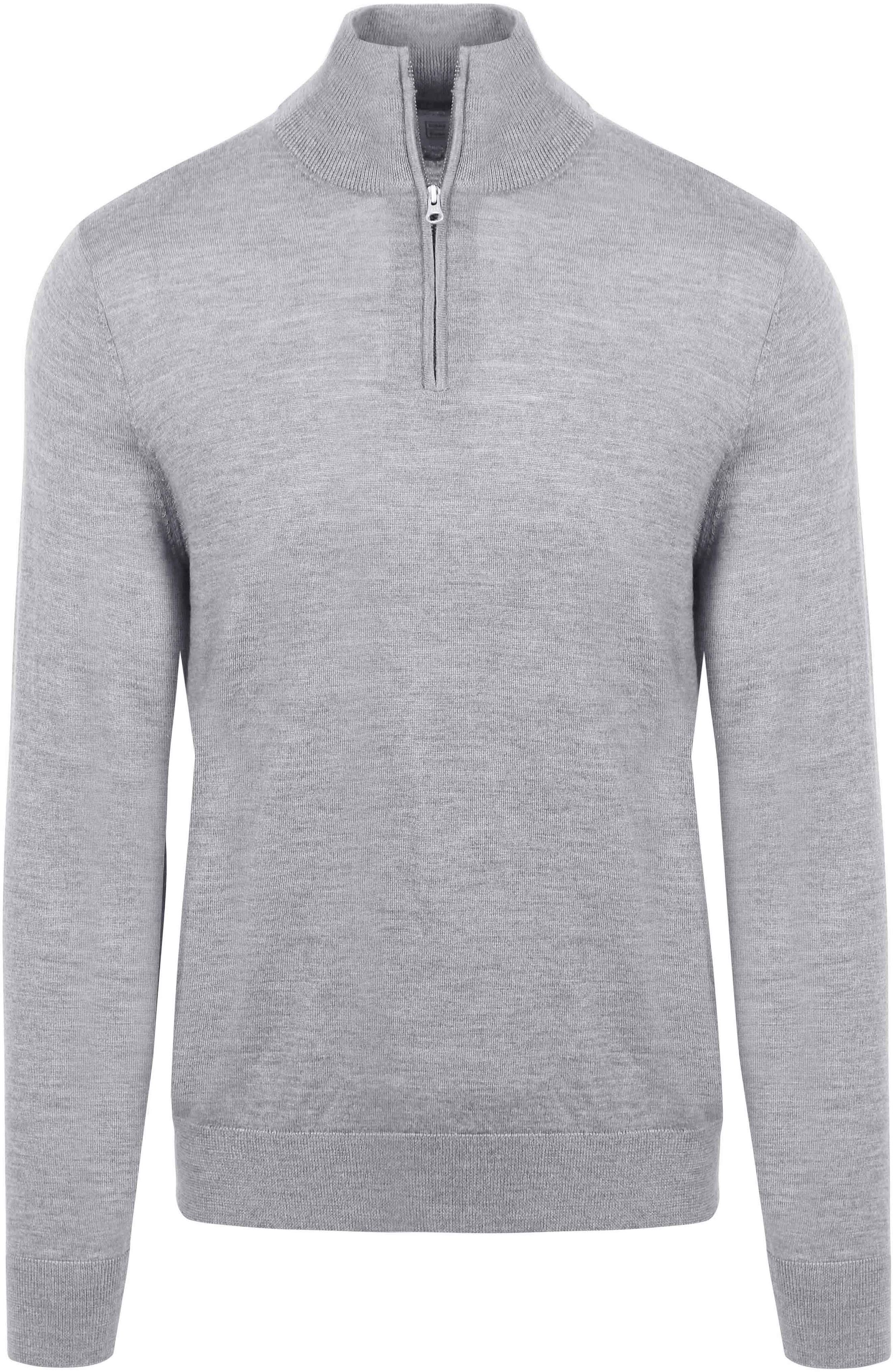 King Essentials The Michael Half Zip Pullover i Merino Grå KM111030003-C002T