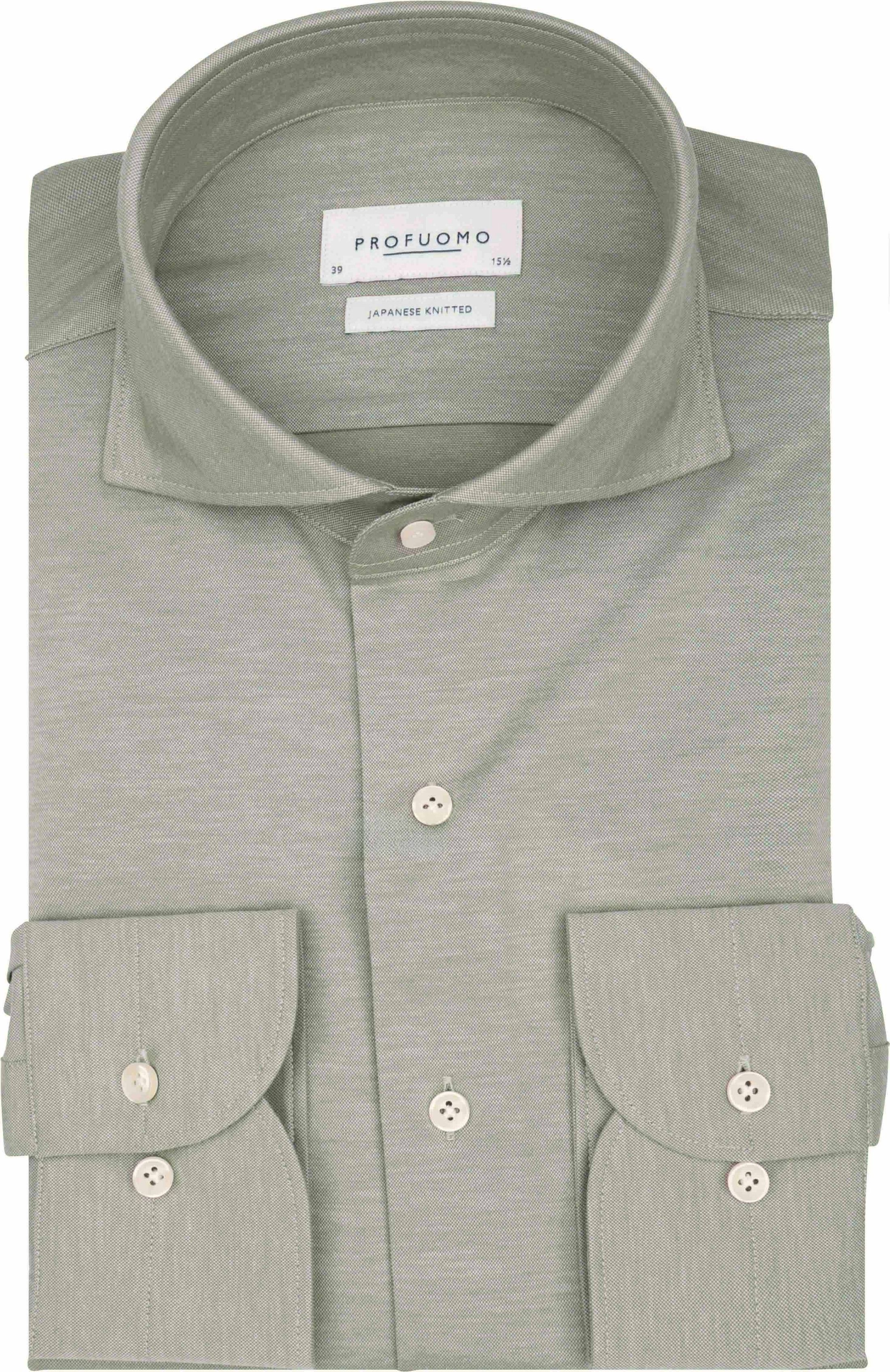 Profuomo Japanese Knitted Shirt Melange Green order online | Suitable Liechtenstein