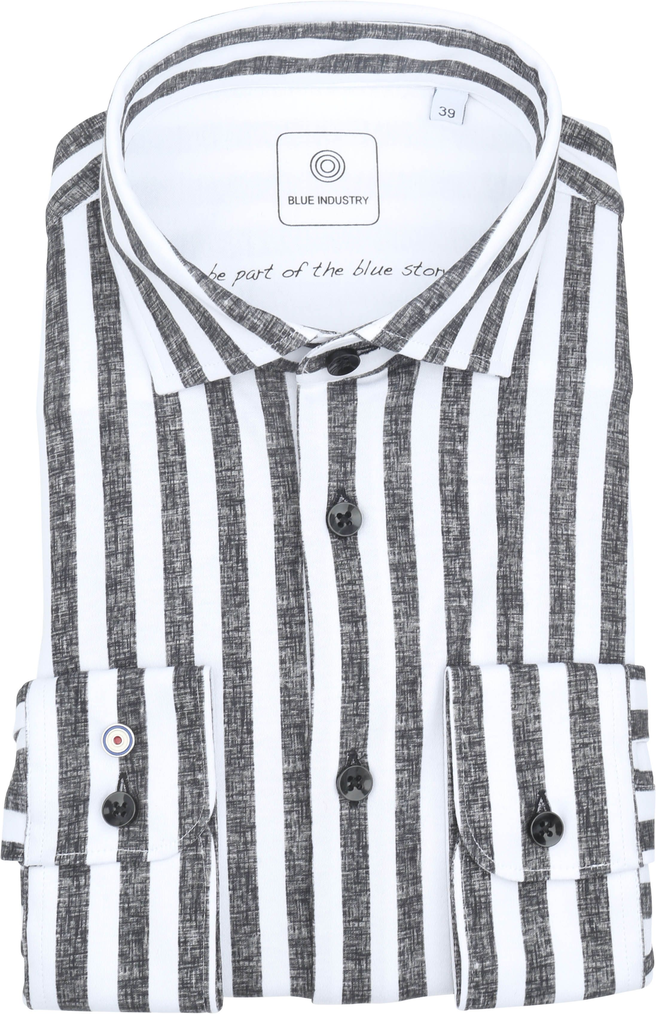 Blue Industry Slim-Fit Hemd Streifen Grau kaufen | 4218.42-Black | Suitable