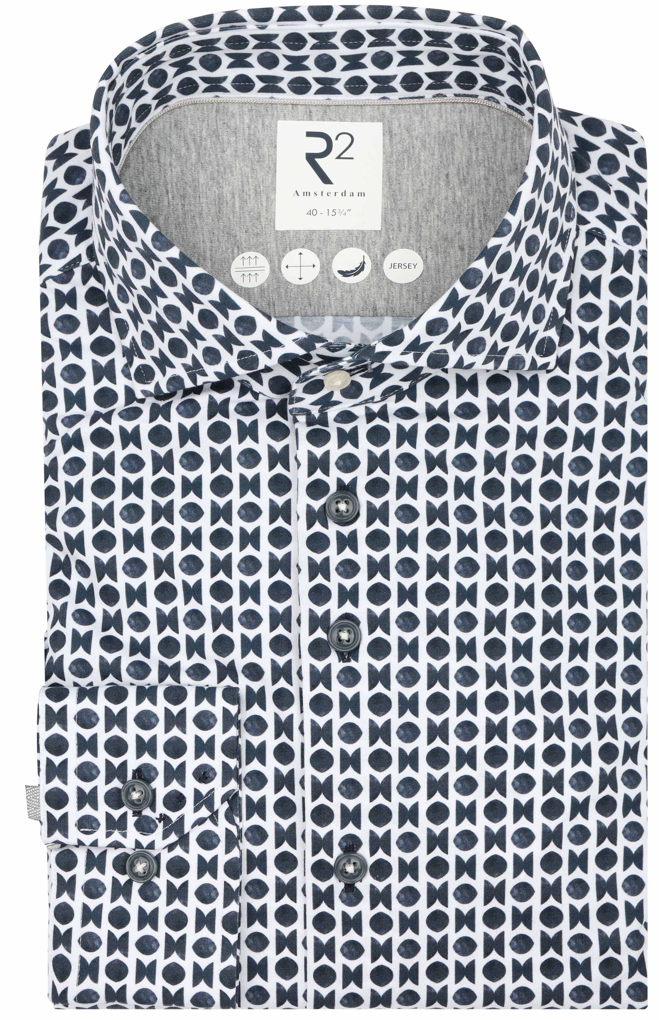 R2 Shirt Single Jersey Print Navy 134.WSP.004-010 order online | Suitable