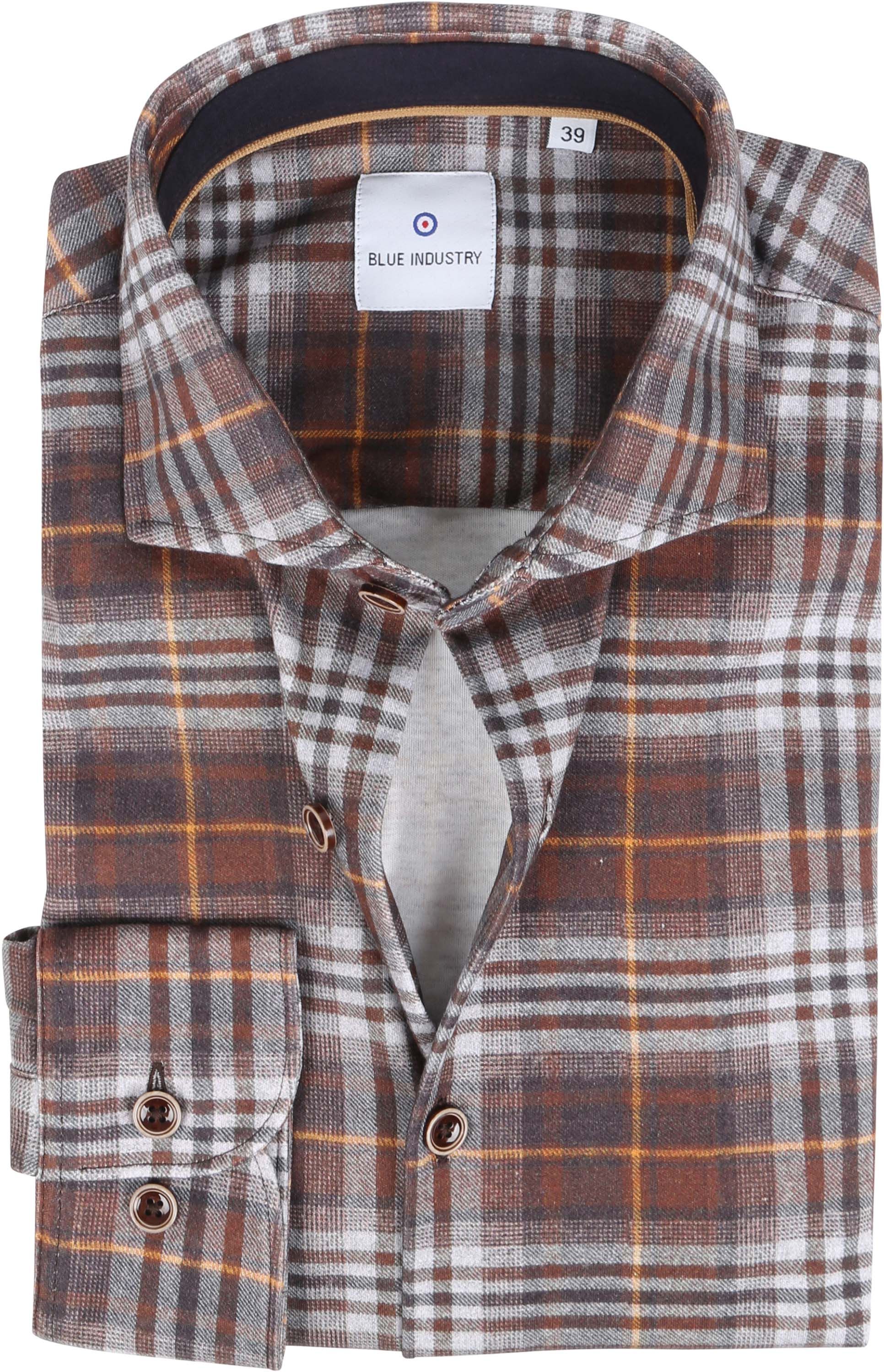 Blue Industry Overhemd Jersey Ruit Bruin 2414.22 Brown kopen | Suitable
