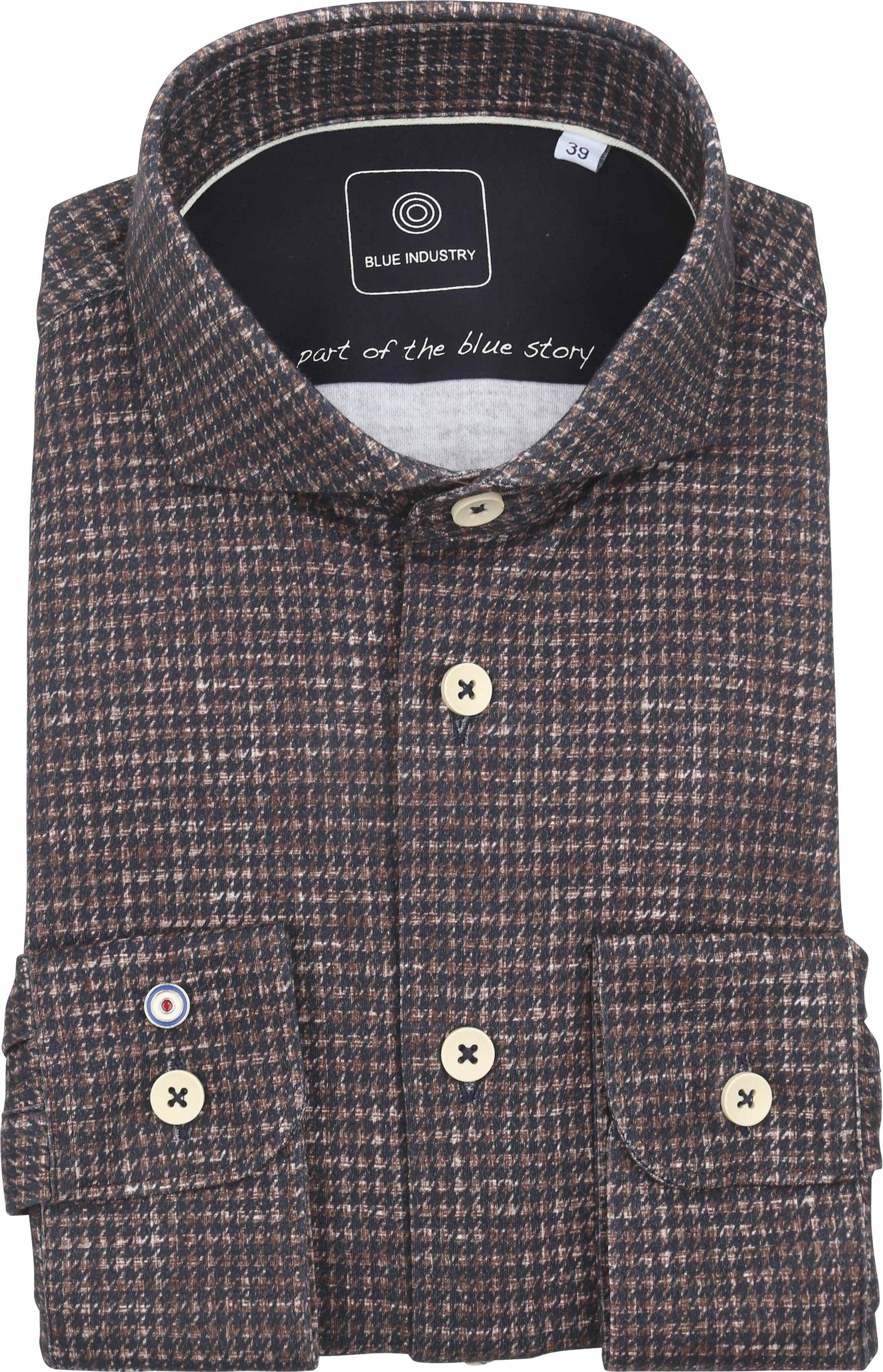 Blue Industry Overhemd Print Bruin 4223.42-Brown kopen | Suitable
