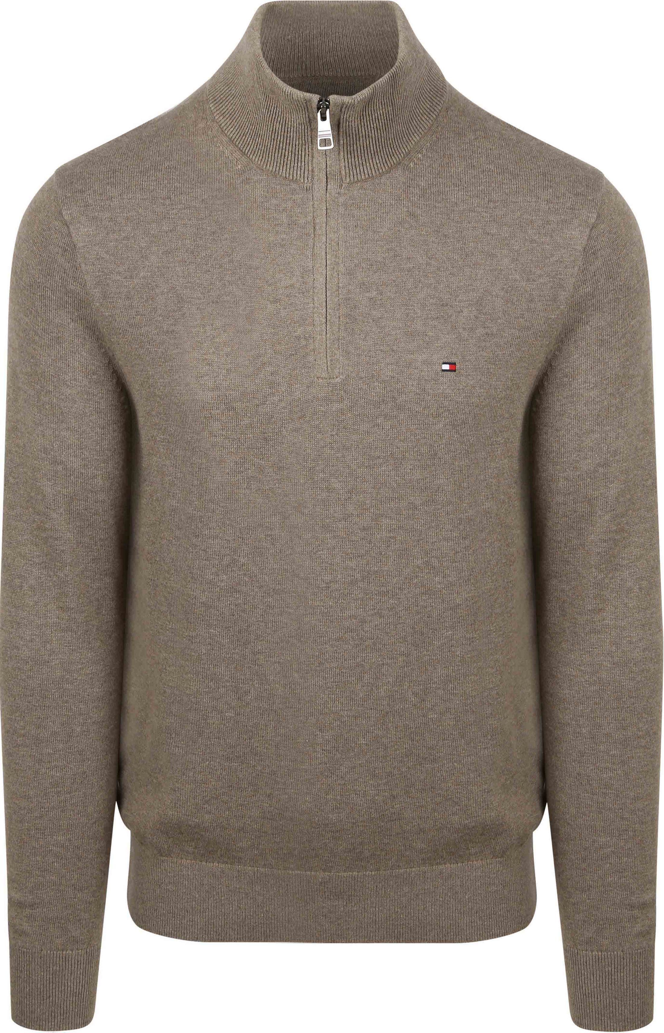 Køb Tommy Hilfiger Halv Zip Trøje Taupe MW0MW28049-HI3 | Suitable