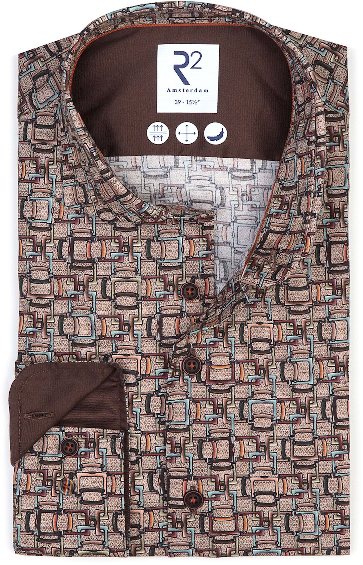 R2 Amsterdam Camisa Marrón 122.WSP.042-028 
