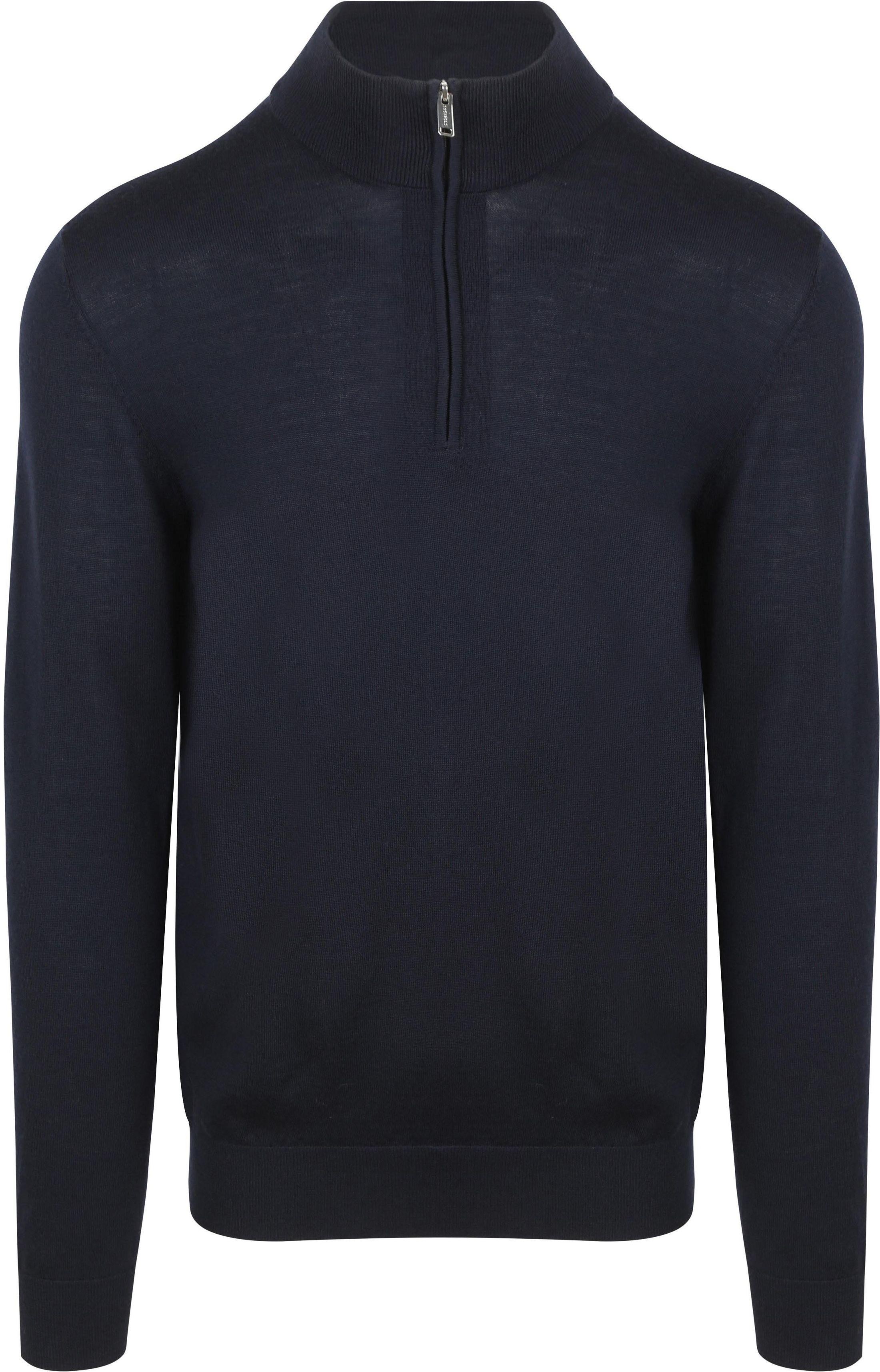 Profuomo Pullover Half Zip Laine Merino Marine  commander en ligne | PP2J00012A-P | Suitable Luxembourg