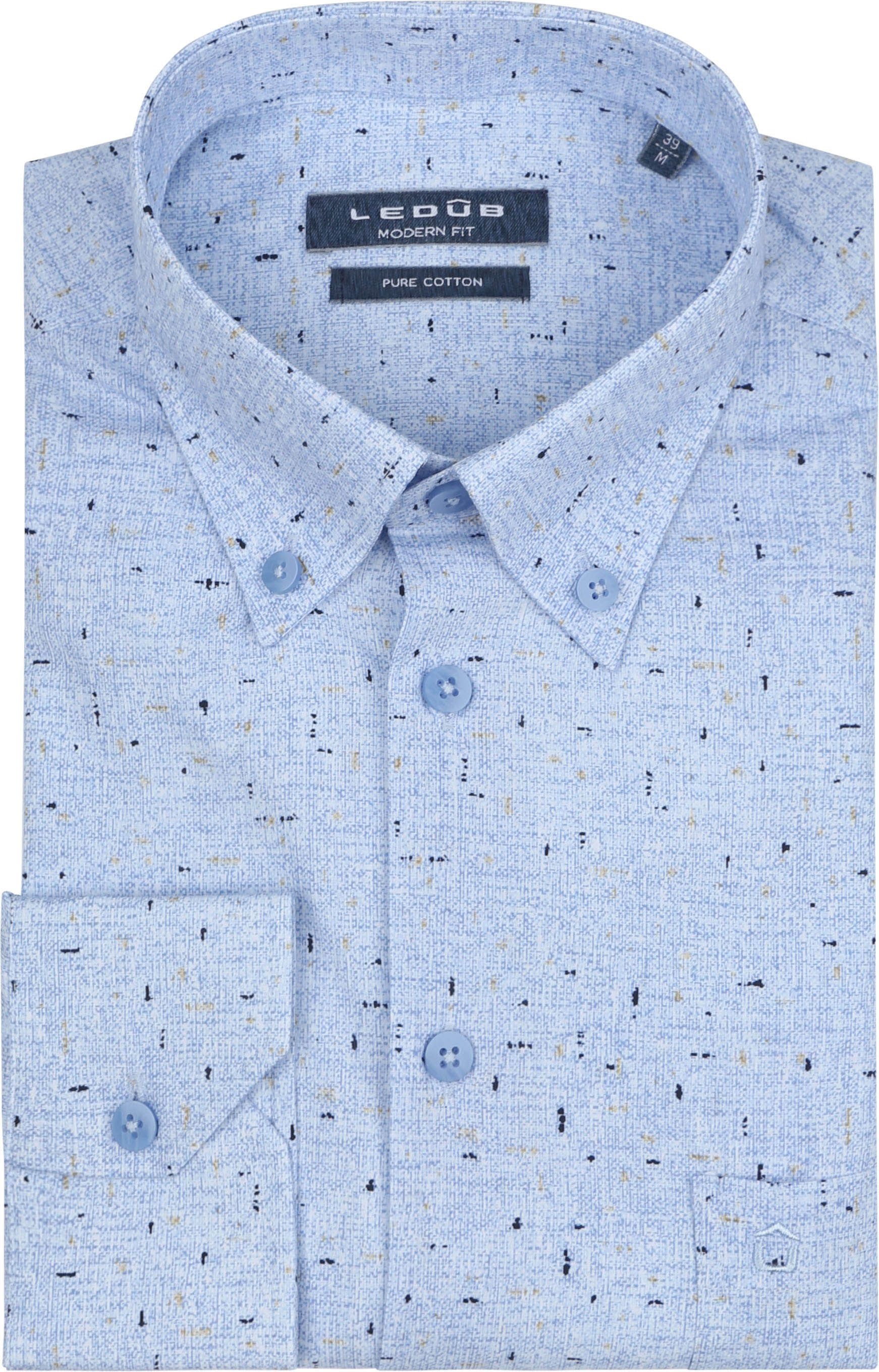 Ledub Hemd Druck Hellblau Brusttassche kaufen | 0142440-130000 | Suitable
