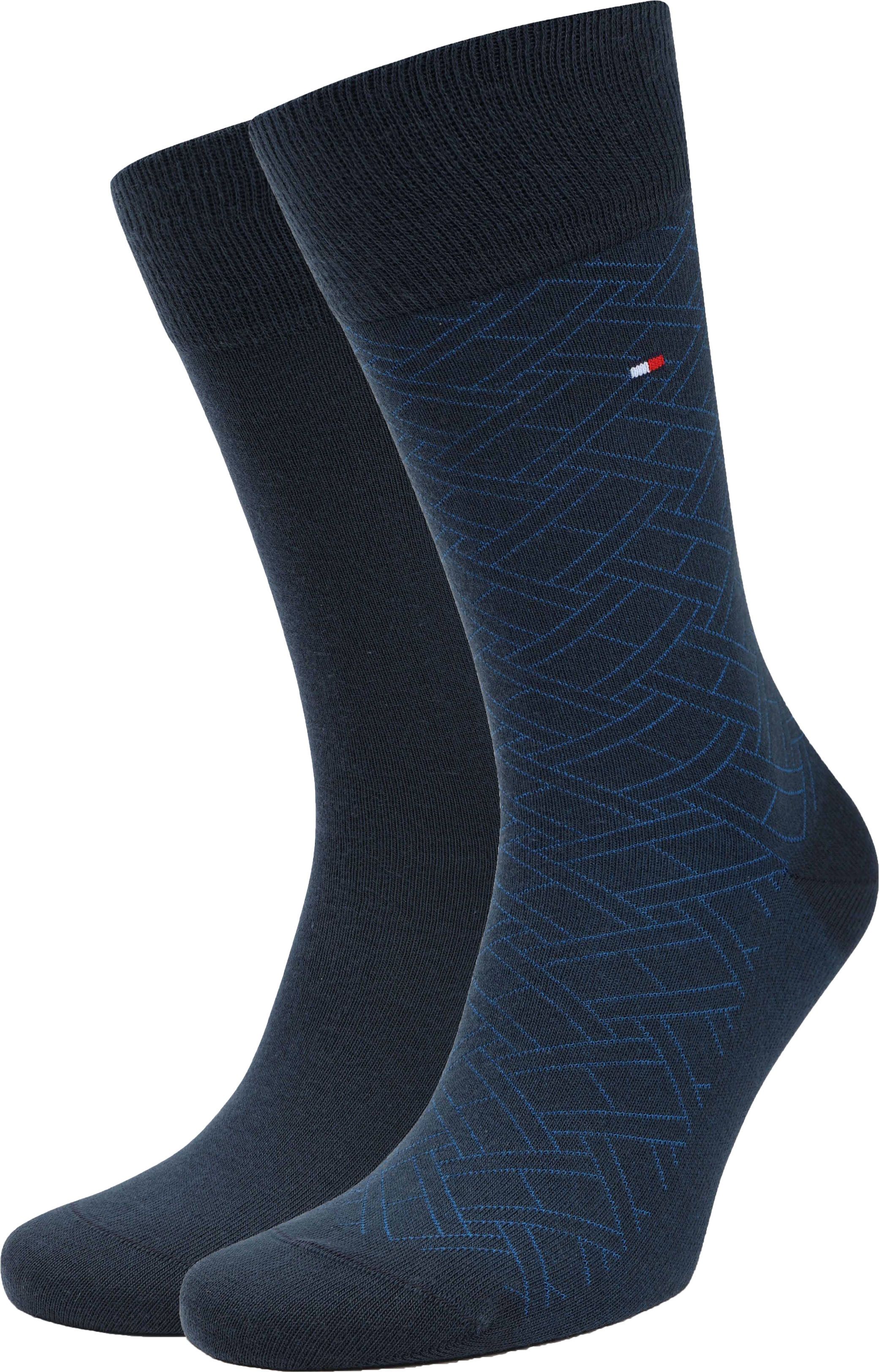 Tommy Hilfiger 2-pack Strumpor AOP Blå 004 701238493-004