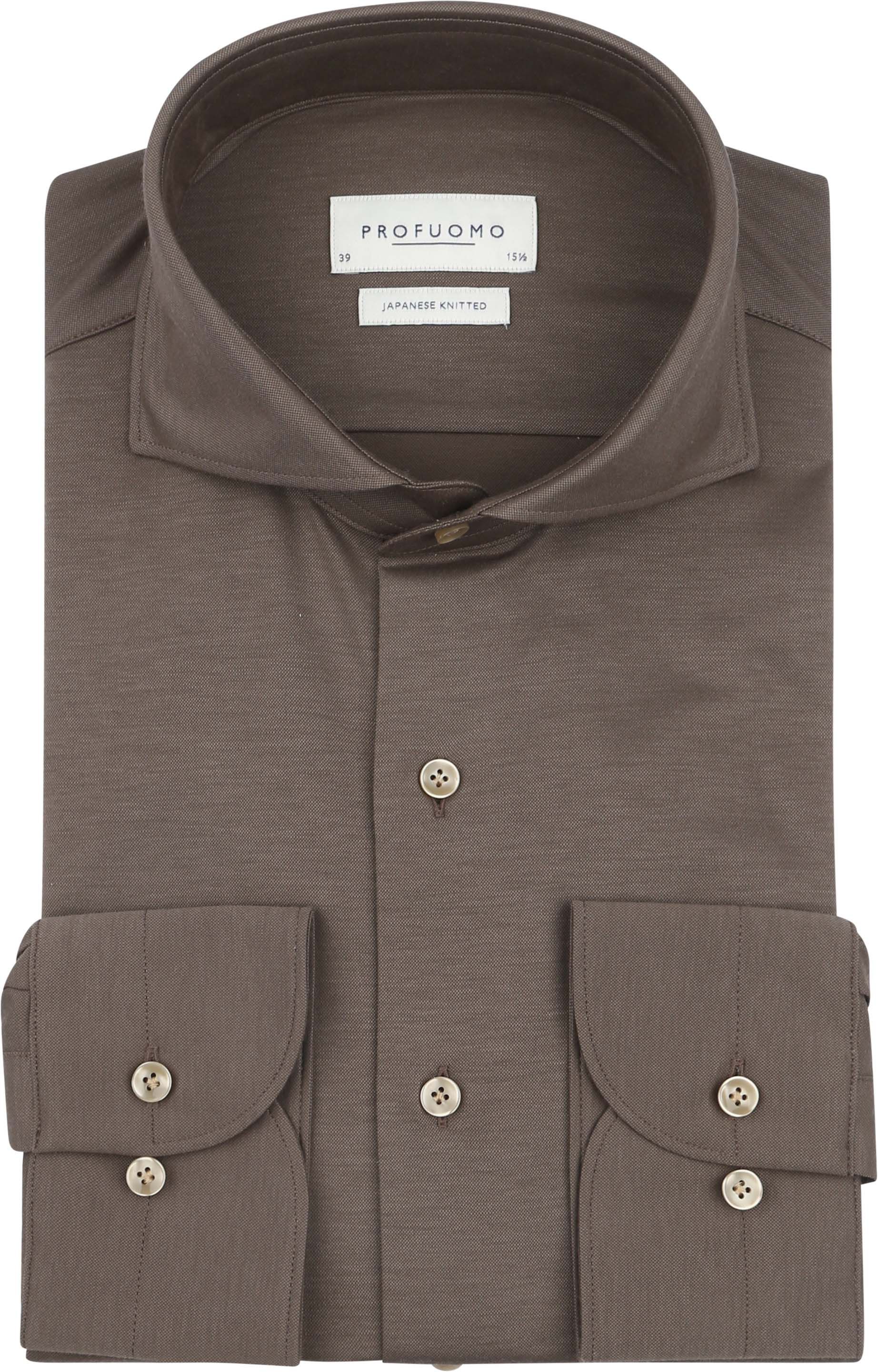 Profuomo Japanese Knitted Overhemd Bruin PPWH30026B-H1 kopen | Suitable