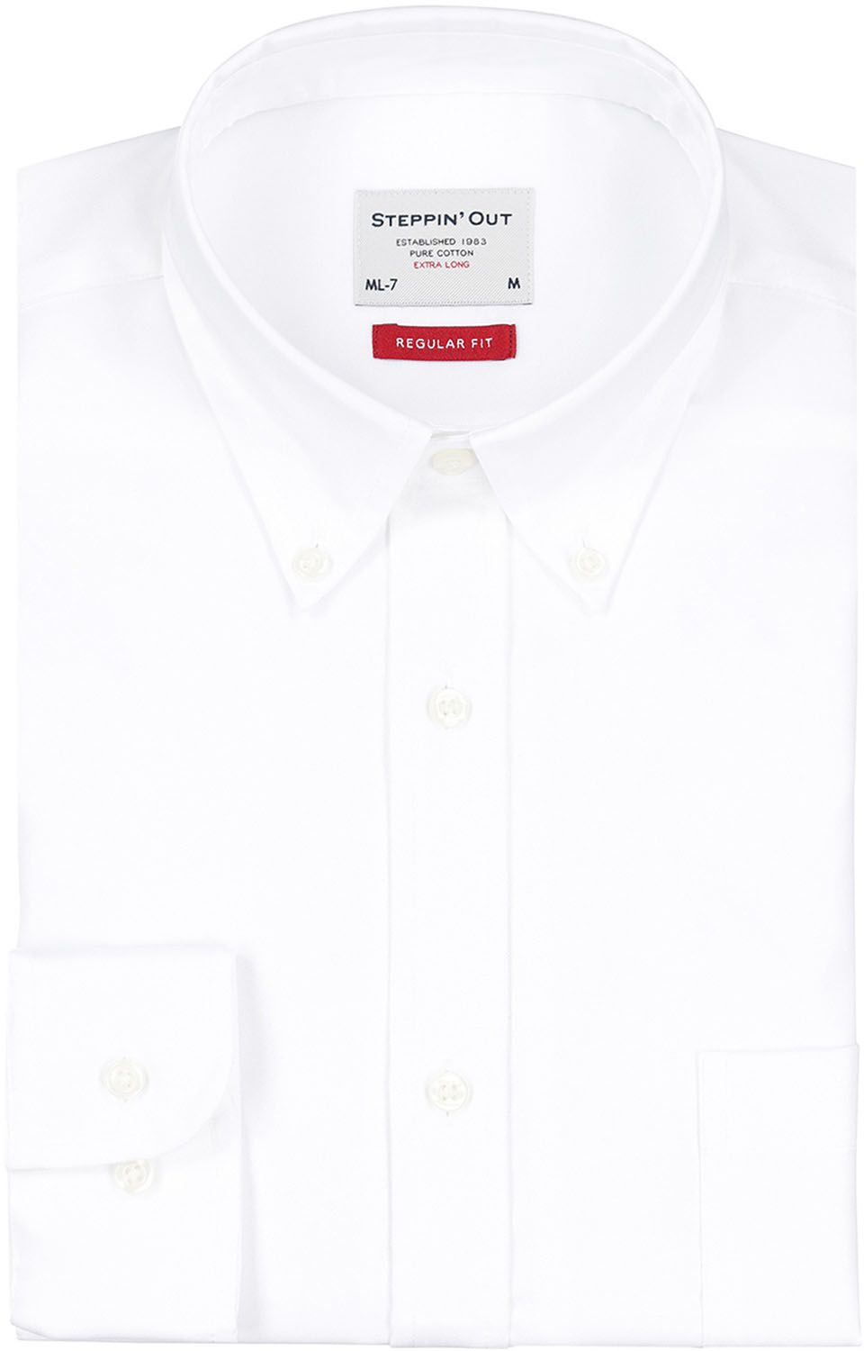 Steppin' Out Extra Långa Ärmarna Skjorta Twill Vit SM6007.0004-9000