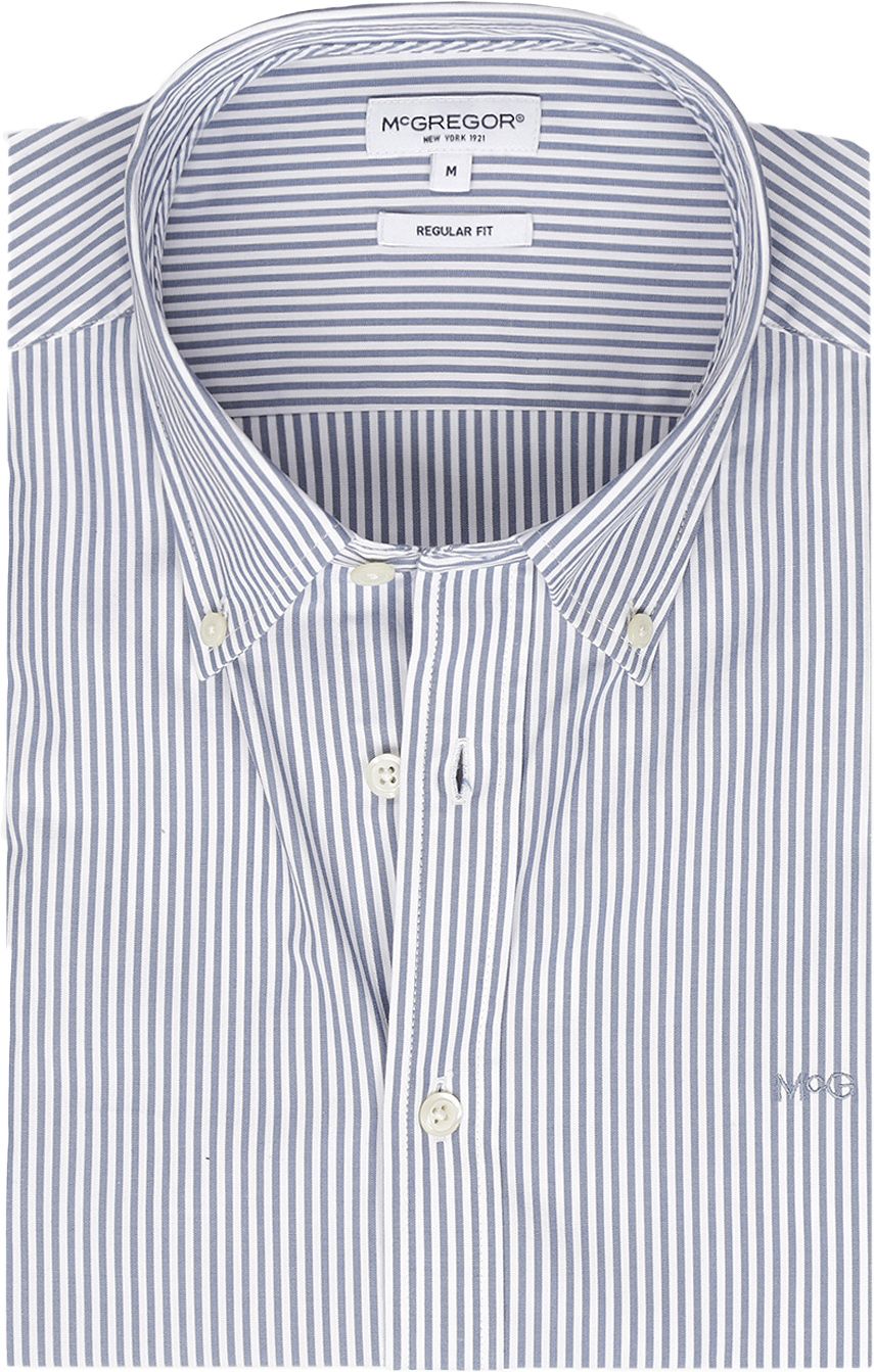 McGregor Overhemd Poplin Streep Blauw MM242.6001.05-2008 kopen | Suitable