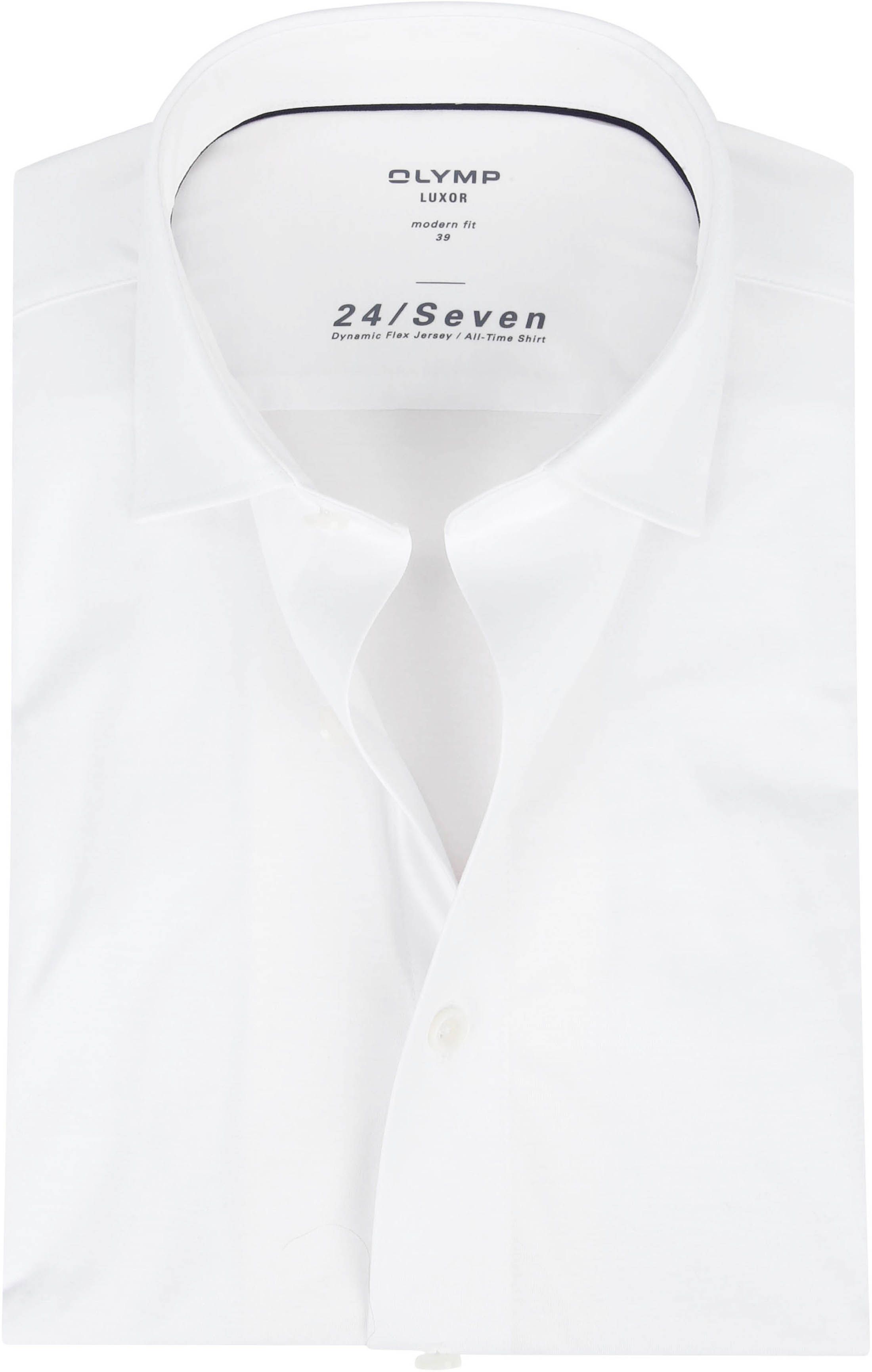 OLYMP Luxor Jersey Stretch Skjorta 24/Seven Vit 120264-00
