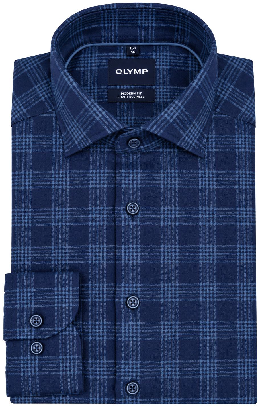 Olymp Smart Business Camisa De cuadros Azul marino
