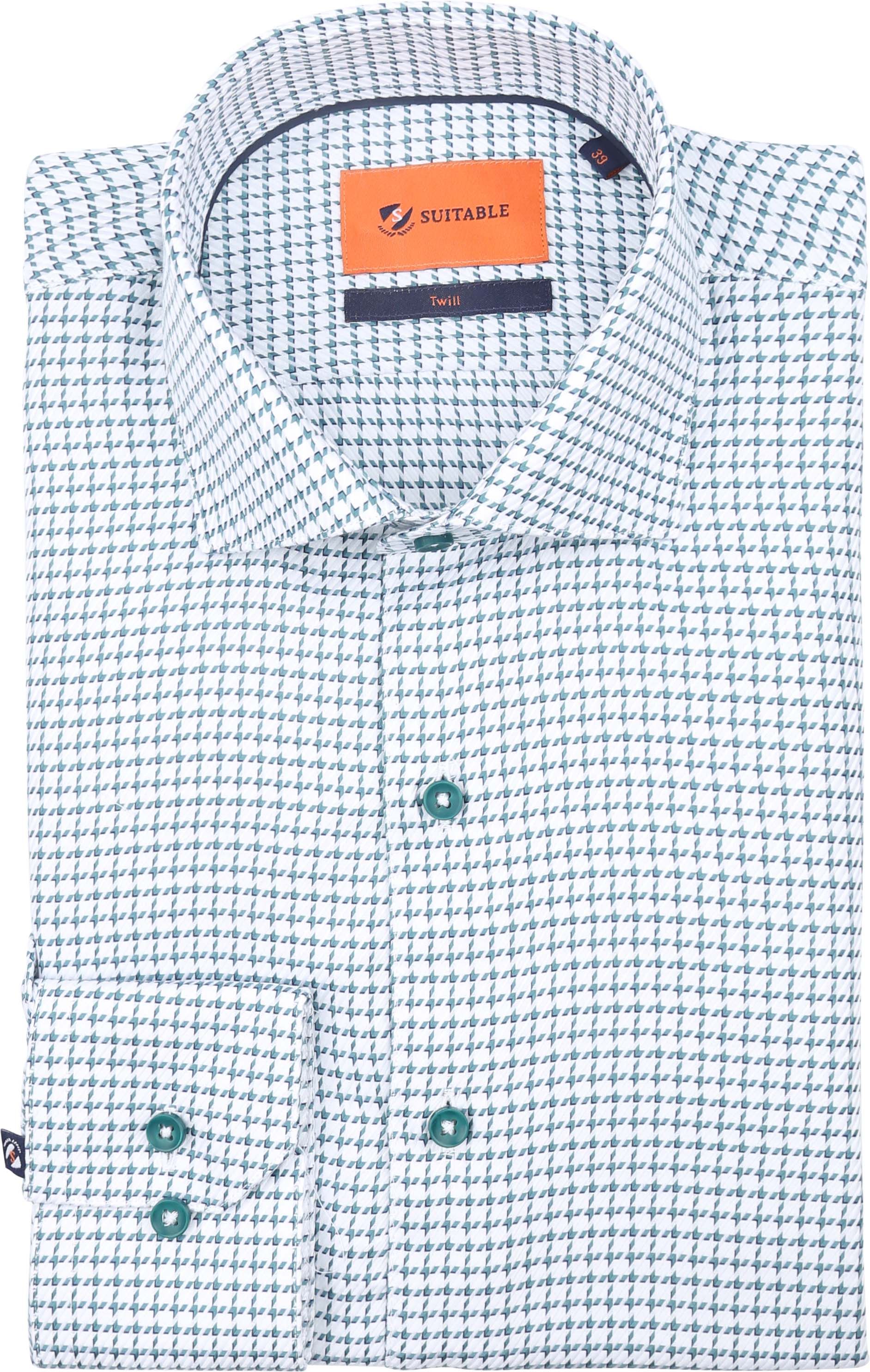 Suitable Hemd Check Print Groen DR25-02 WS Twill Green Check kopen | Suitable