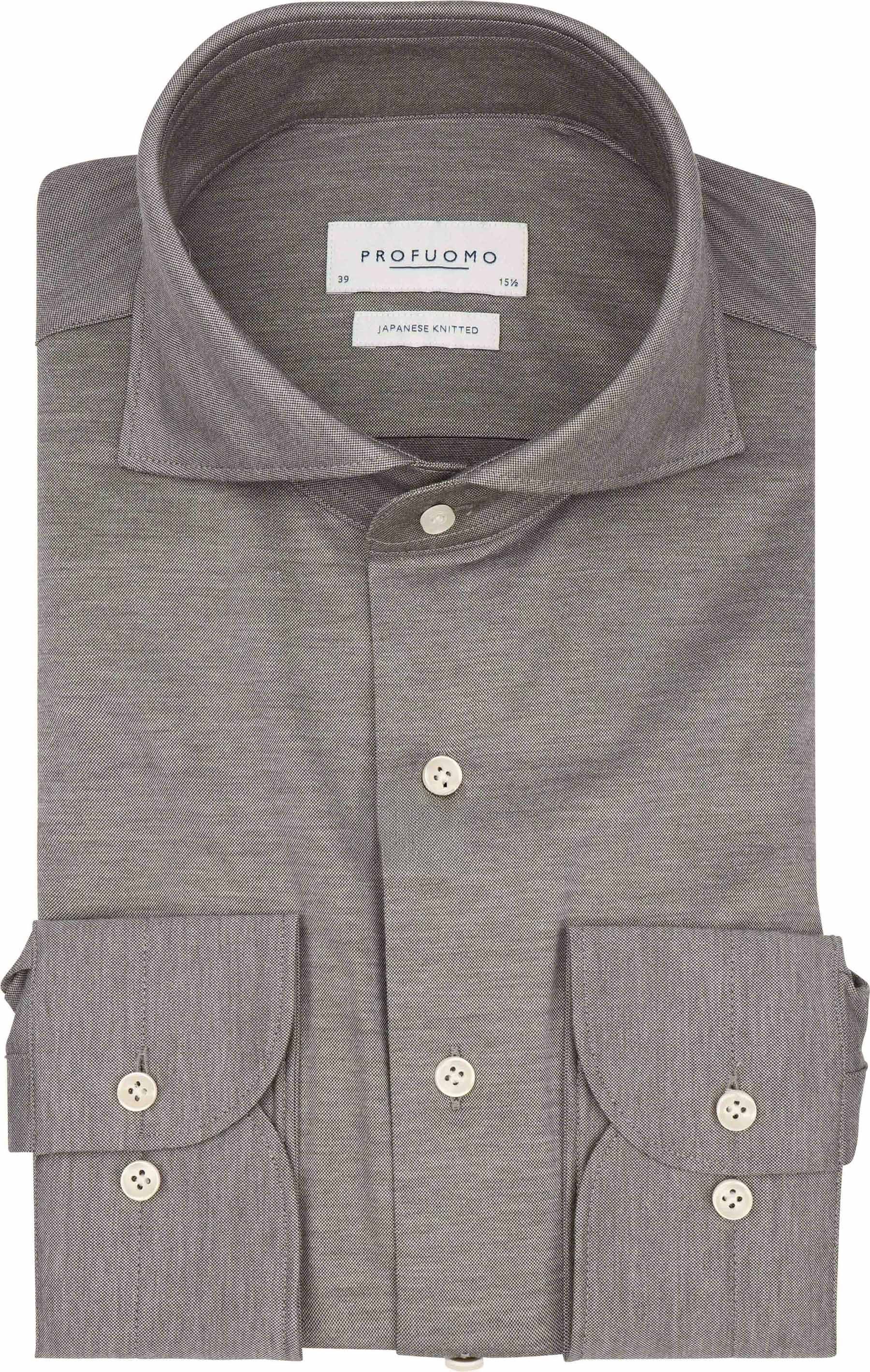 Profuomo Japanese Knitted Hemd Melange Bruin kopen | Suitable