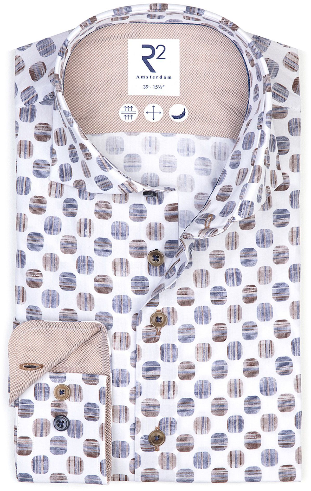 R2 Hemd Print Blauw 122.WSP.016-045 kopen | Suitable