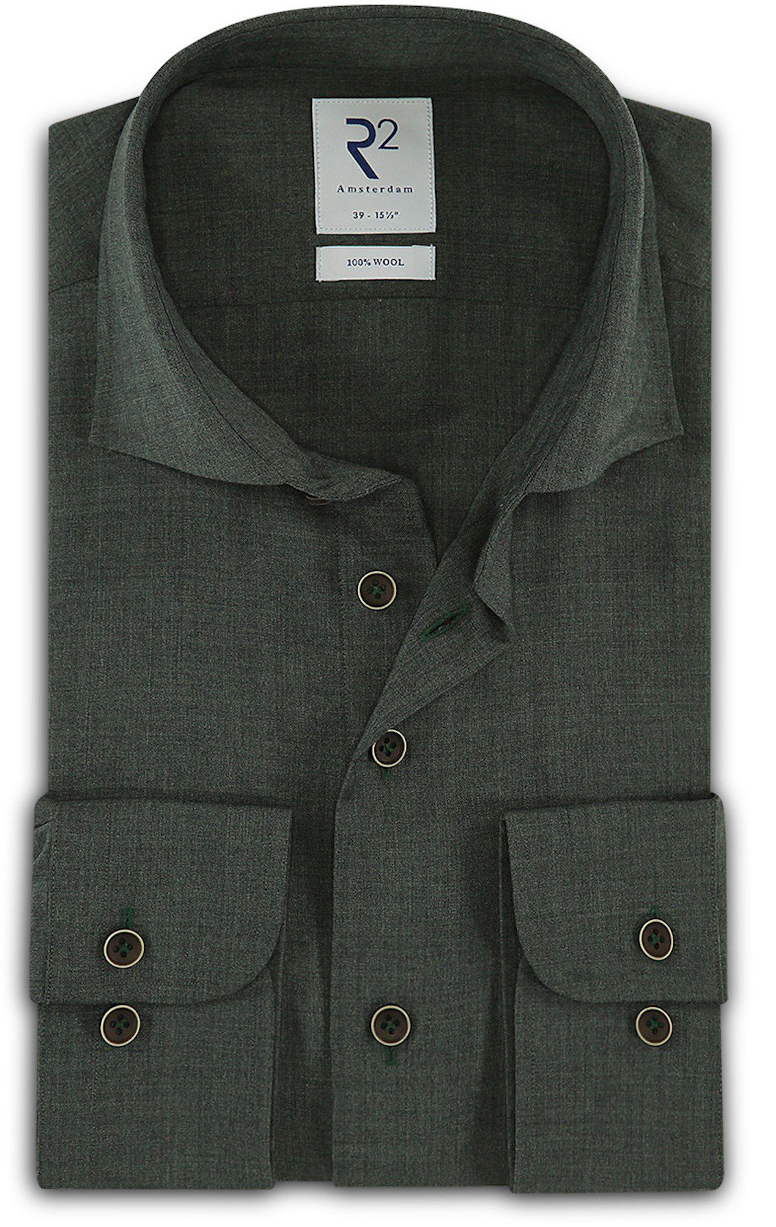 R2 Amsterdam Camisa Verde NOS.WOOL.004/070-000070 