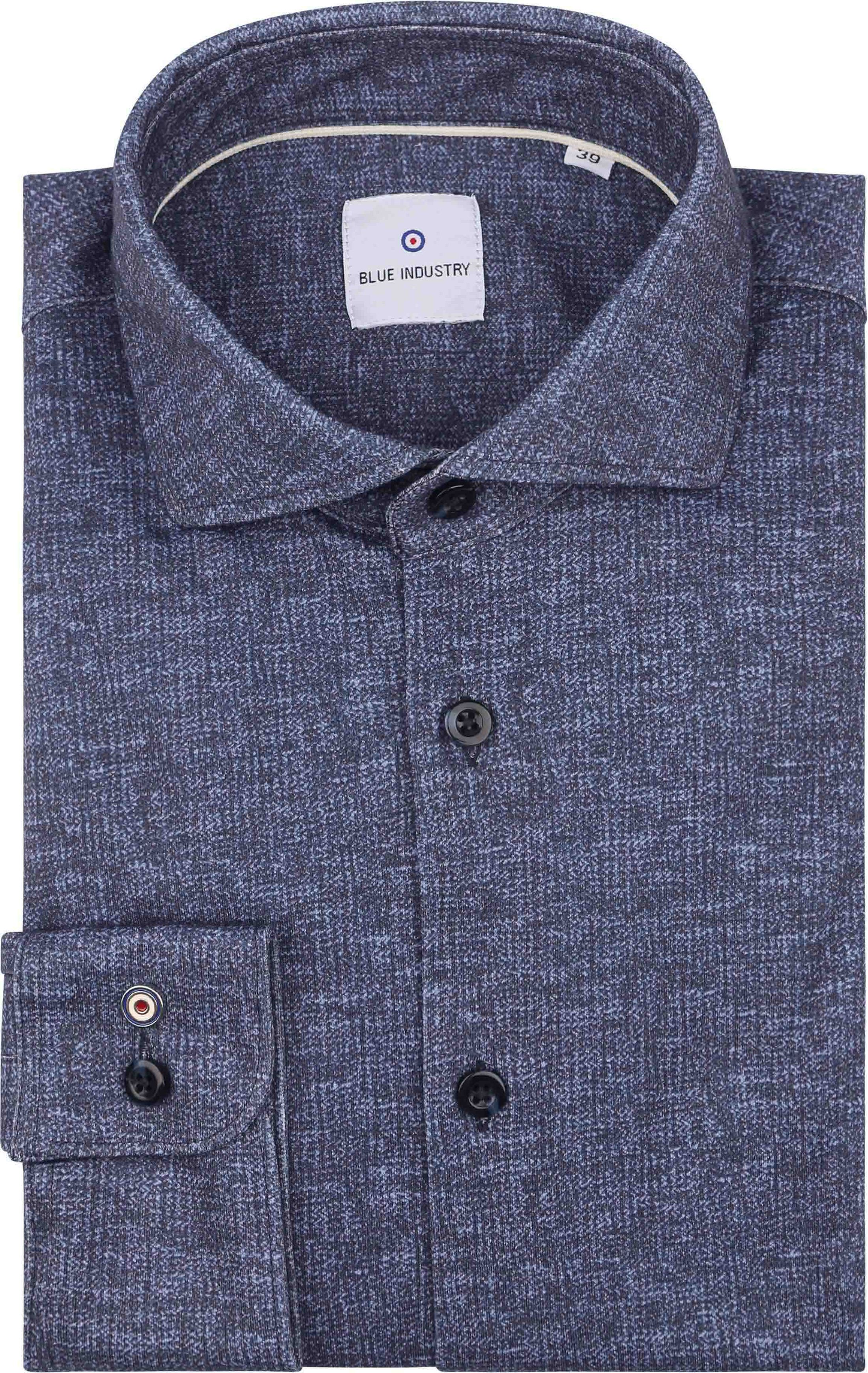 Blue Industry Chemise Impression Bleu Foncé commander en ligne | 3100.32-denim | Suitable Luxembourg