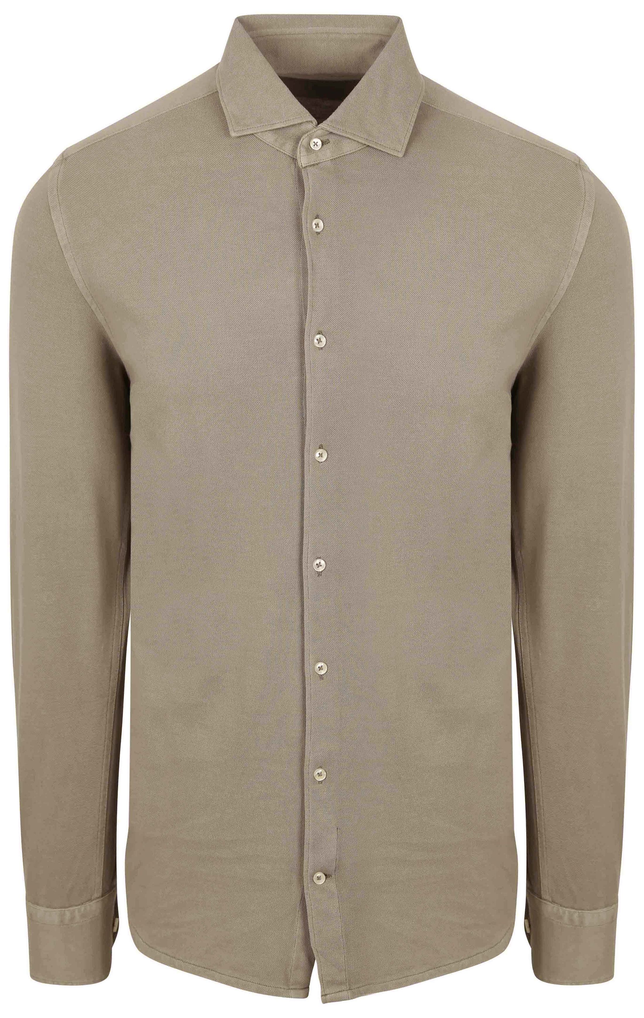 Suitable Piquet Skjorte i Taupe SH-GDPIQ-WS-25.02 TAUPE