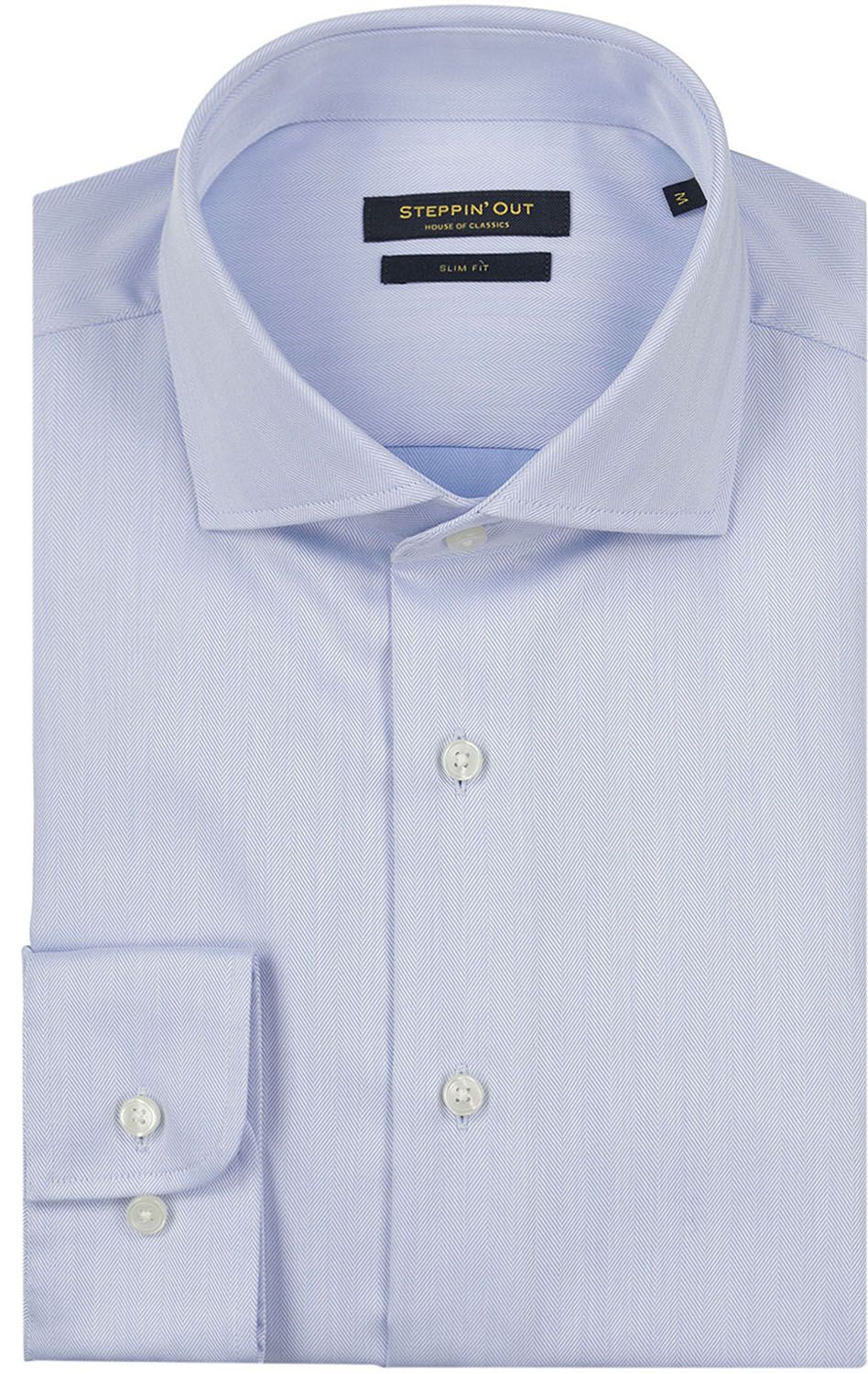 Steppin' Out Chemise Slim-Fit Herringbone Bleu Clair SM6004.0004-2001 commander en ligne | Suitable