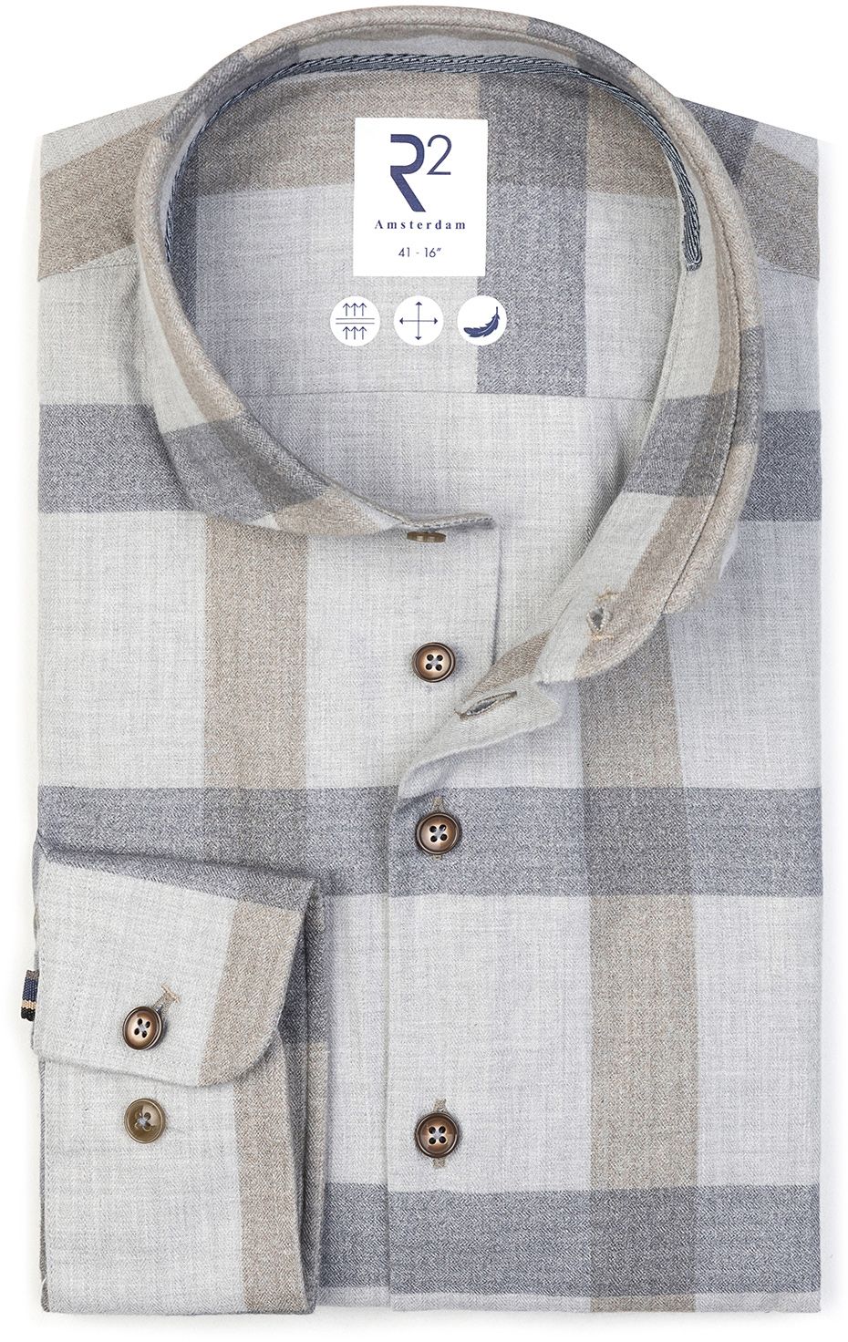R2 Amsterdam Camicia Grigio 130.WSP.053-028 