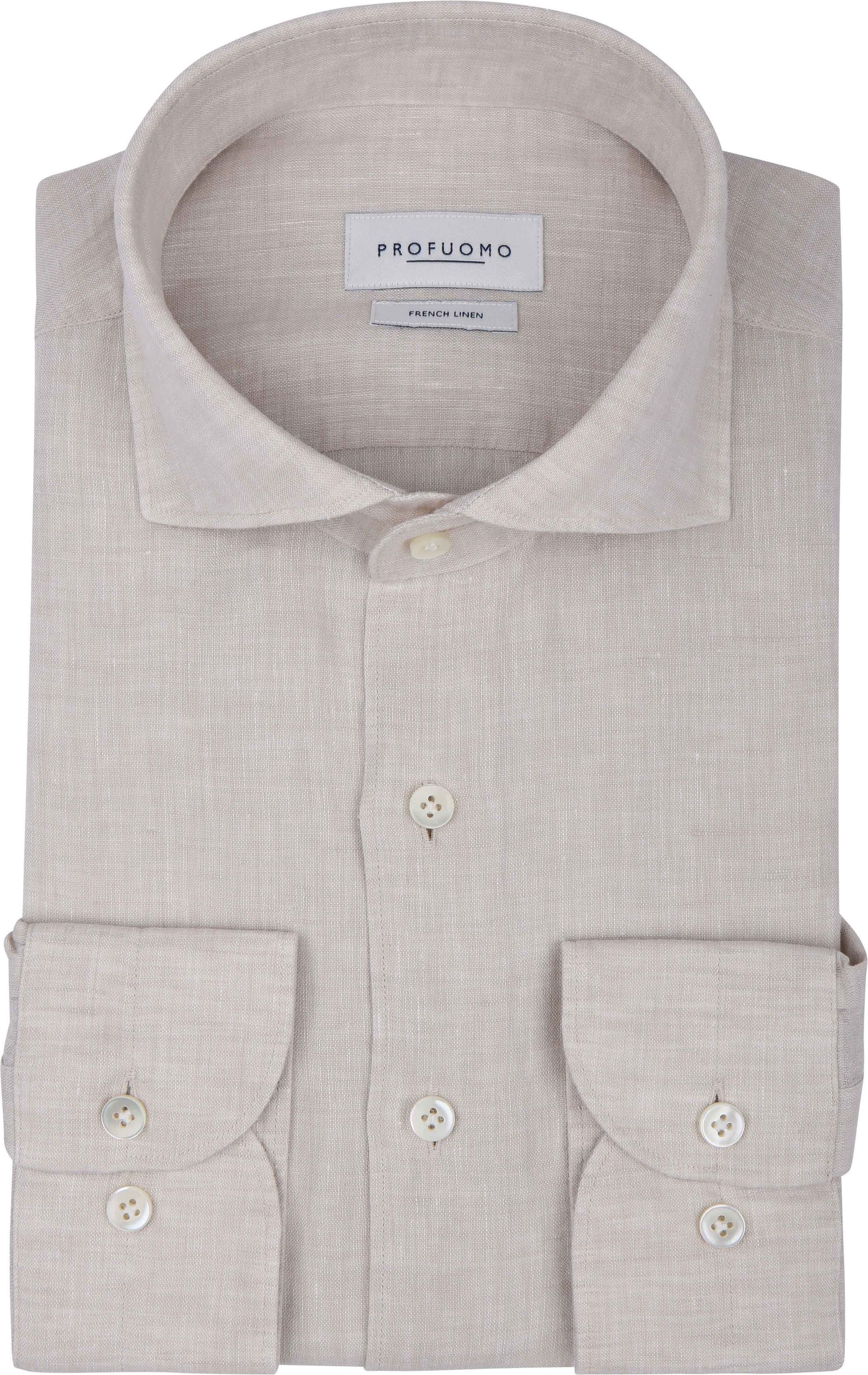 Profuomo Overhemd Linnen Sand PPXH10017K-F1 kopen | Suitable